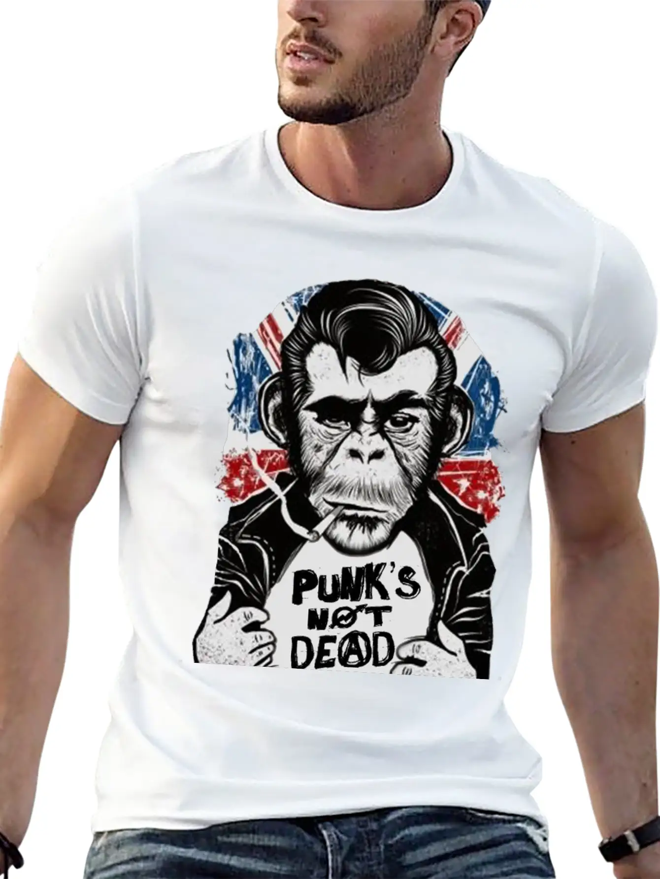 Chimp - 'PUNK'S NOT DEAD' Unisex Casual T-Shirt – Clean Design For Daily Comfort