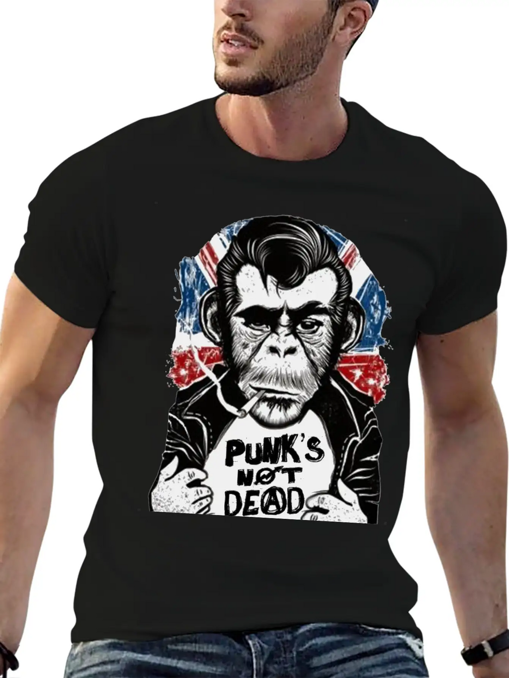 Chimp - 'PUNK'S NOT DEAD' Unisex Casual T-Shirt – Clean Design For Daily Comfort
