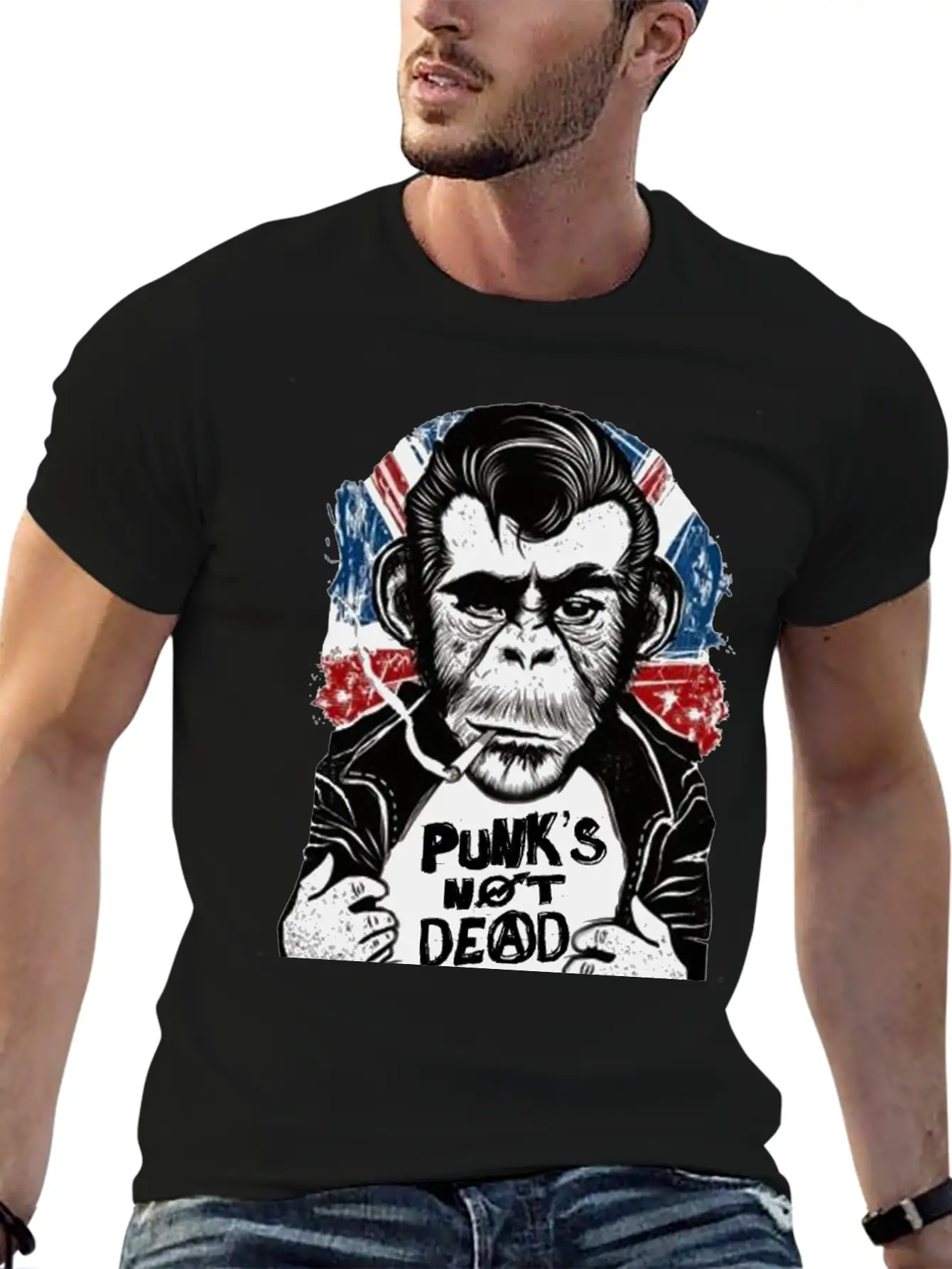 Chimp - 'PUNK'S NOT DEAD' Unisex Casual T-Shirt – Clean Design For Daily Comfort