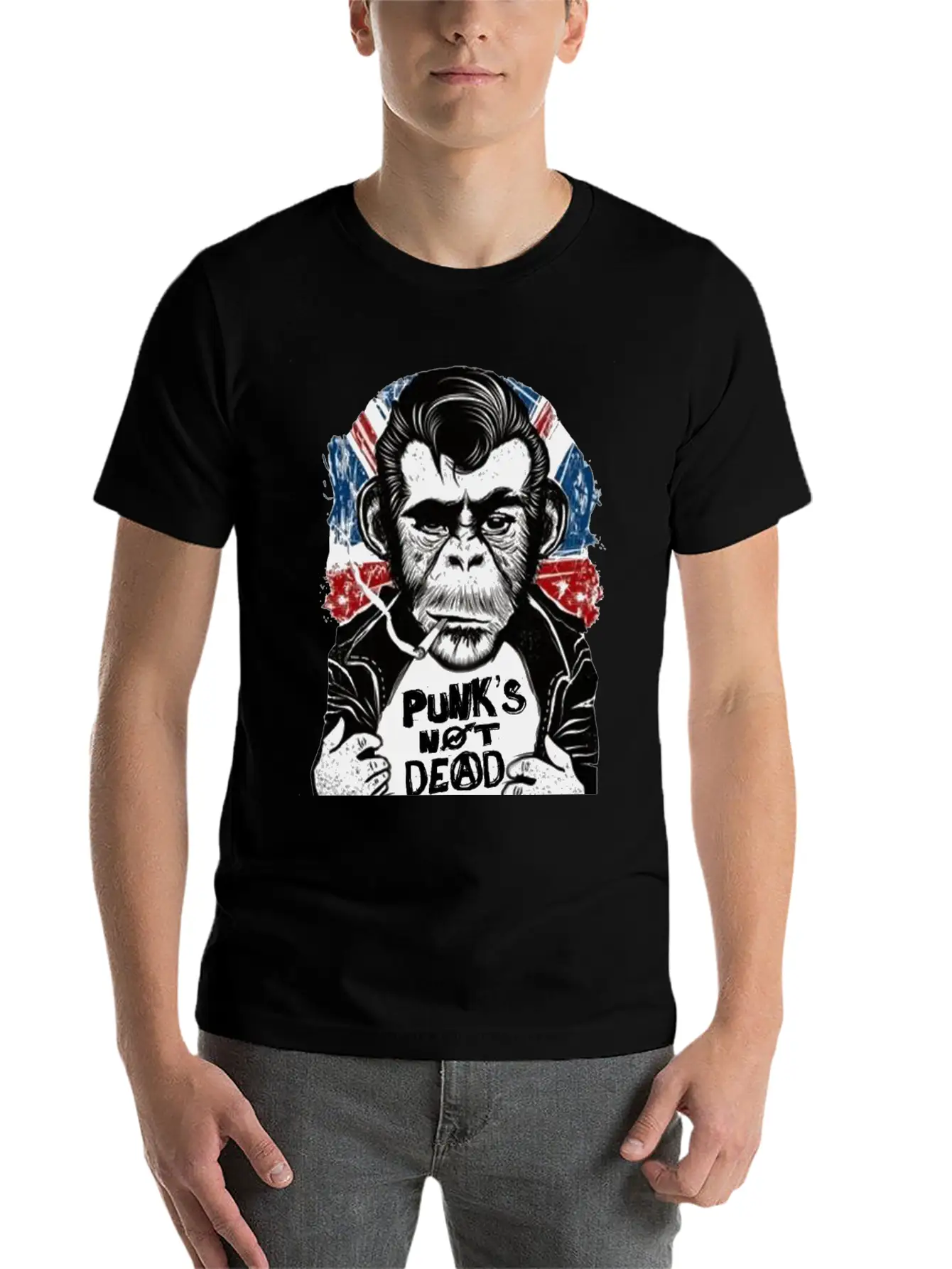 Chimp - 'PUNK'S NOT DEAD' Unisex Casual T-Shirt – Clean Design For Daily Comfort