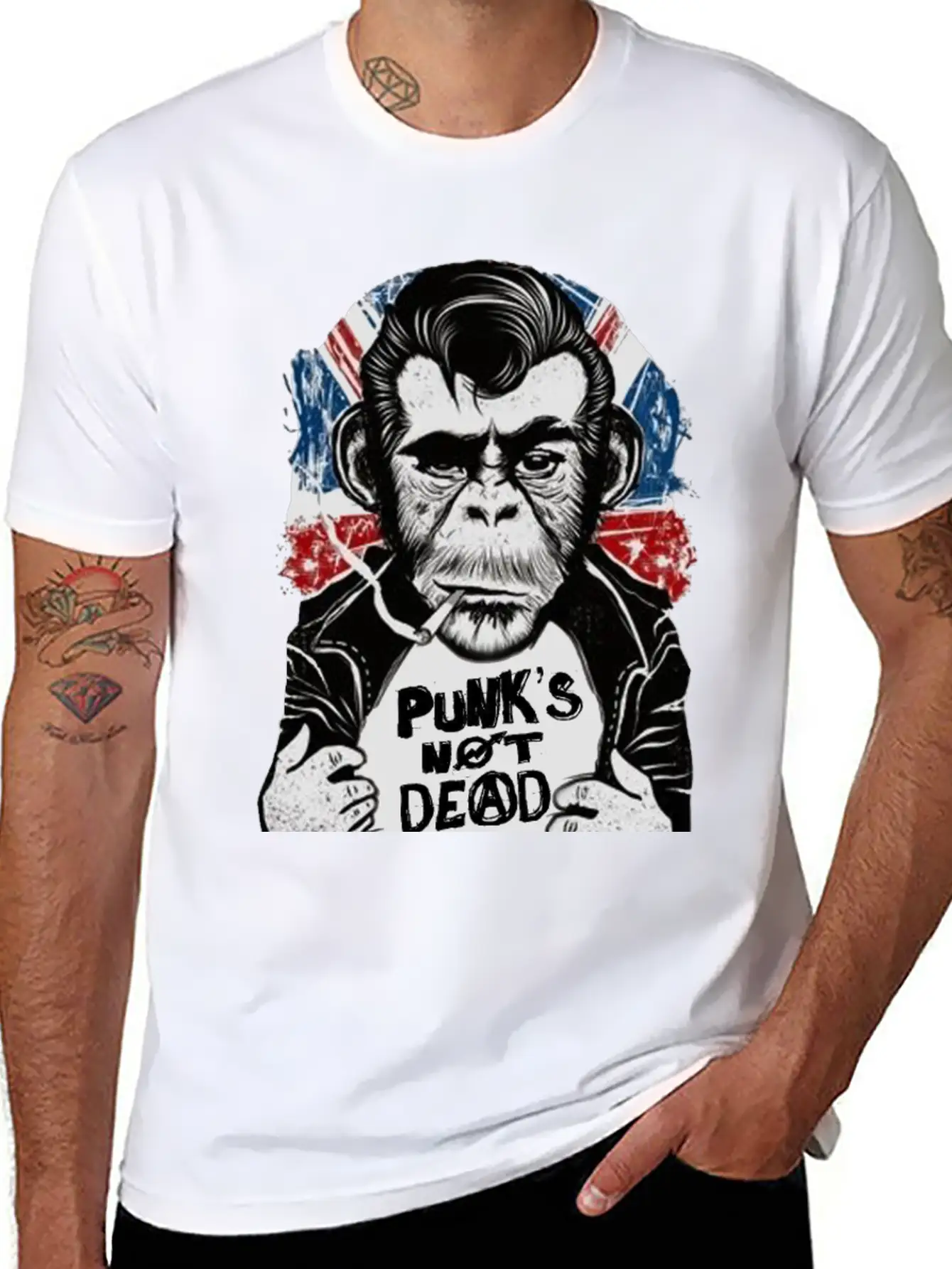 Chimp - 'PUNK'S NOT DEAD' Unisex Casual T-Shirt – Clean Design For Daily Comfort