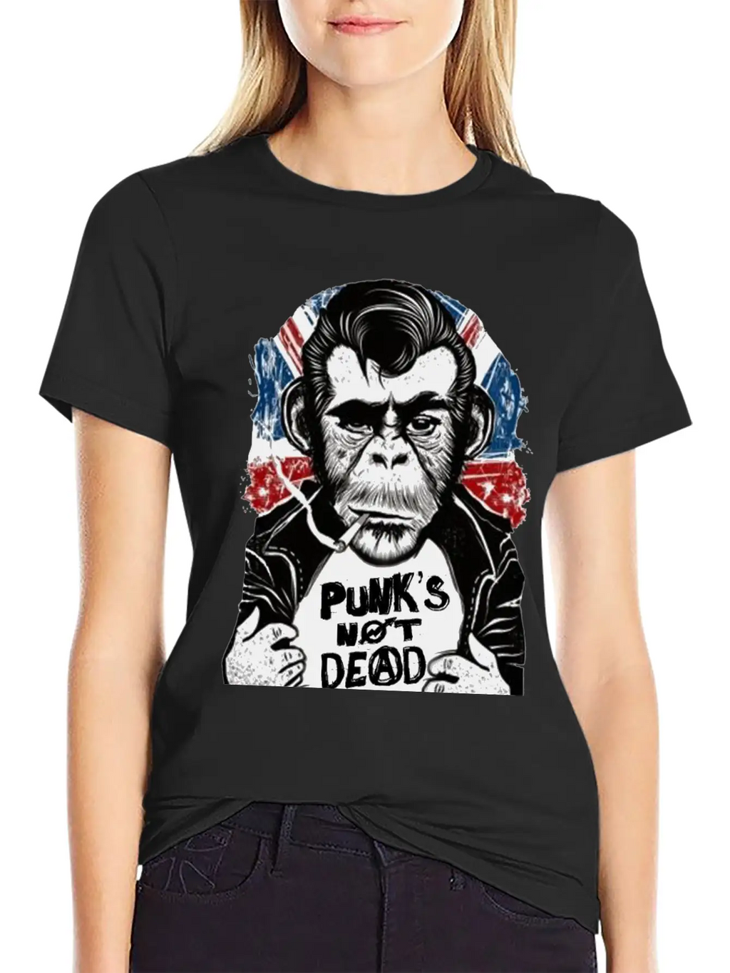 Chimp - 'PUNK'S NOT DEAD' Unisex Casual T-Shirt – Clean Design For Daily Comfort