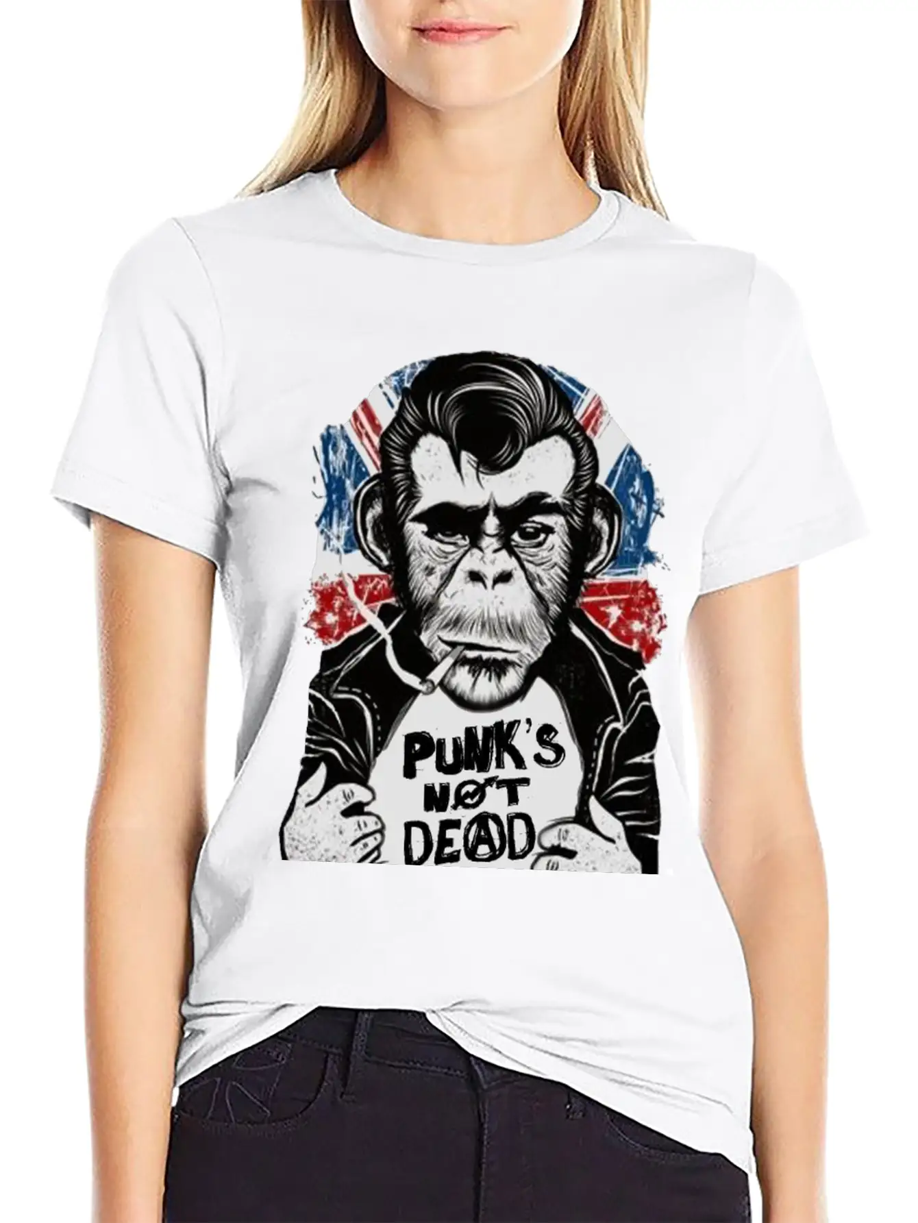 Chimp - 'PUNK'S NOT DEAD' Unisex Casual T-Shirt – Clean Design For Daily Comfort