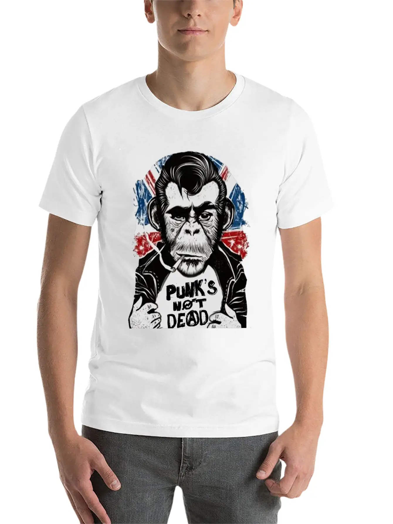 Chimp - 'PUNK'S NOT DEAD' Unisex Casual T-Shirt – Clean Design For Daily Comfort