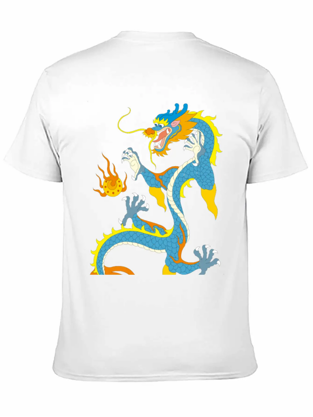 Chinese Classical Dragon Pattern Stylish Everyday T-Shirt – Unisex Basic Cotton Tee
