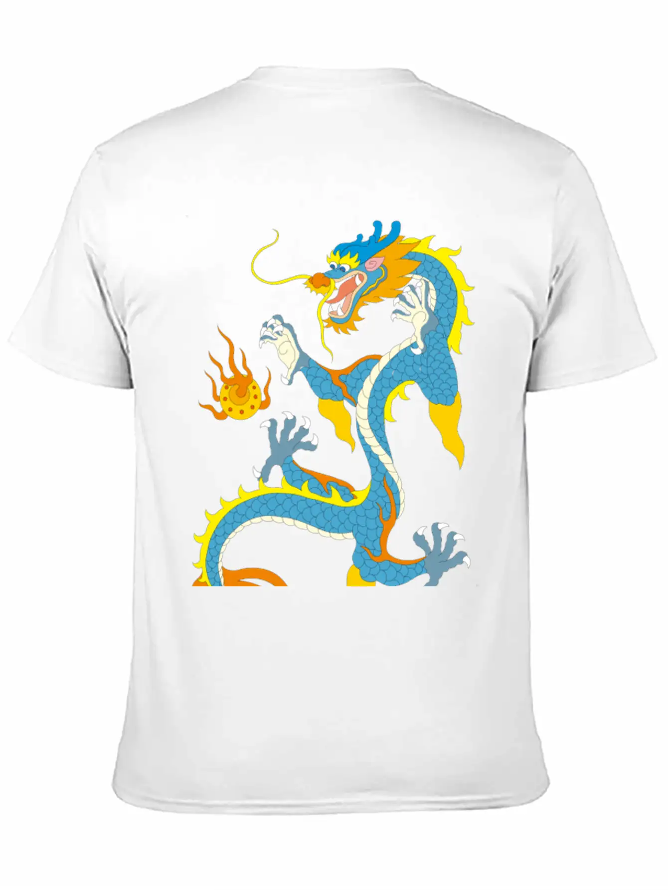Chinese Classical Dragon Pattern Stylish Everyday T-Shirt – Unisex Basic Cotton Tee