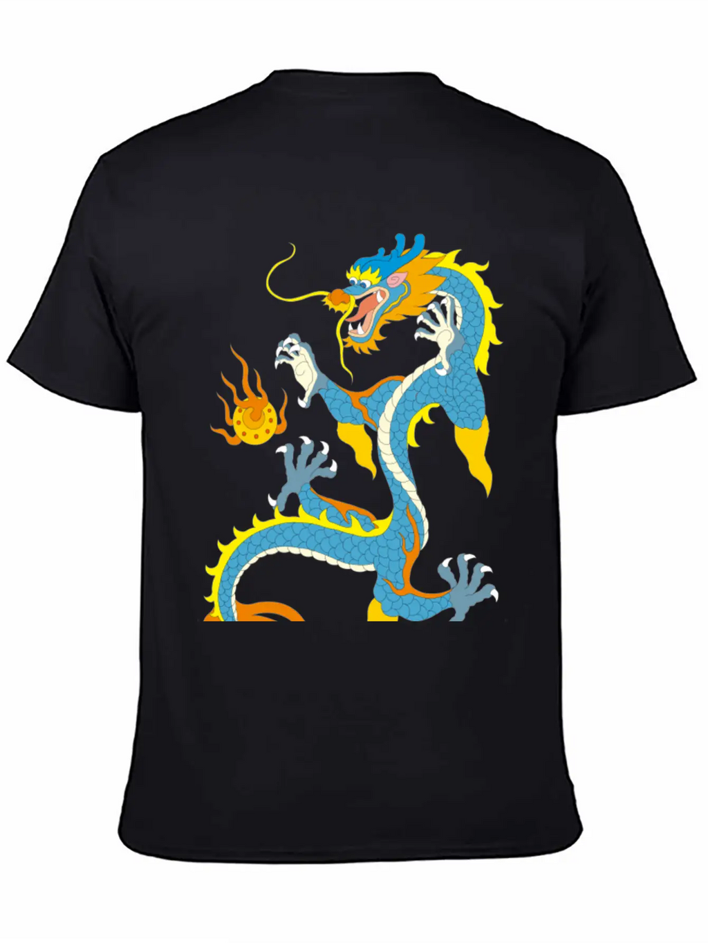 Chinese Classical Dragon Pattern Stylish Everyday T-Shirt – Unisex Basic Cotton Tee