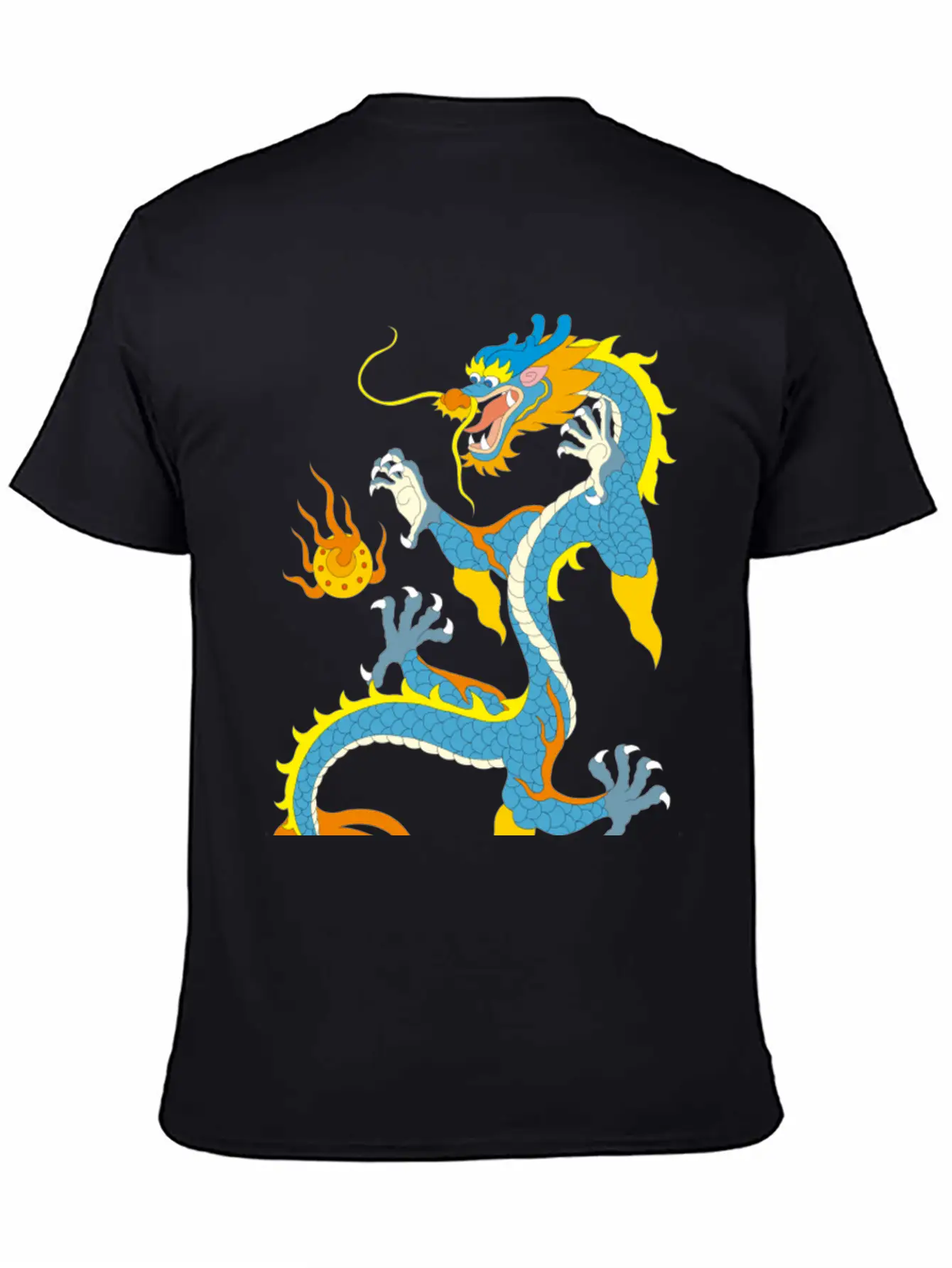 Chinese Classical Dragon Pattern Stylish Everyday T-Shirt – Unisex Basic Cotton Tee