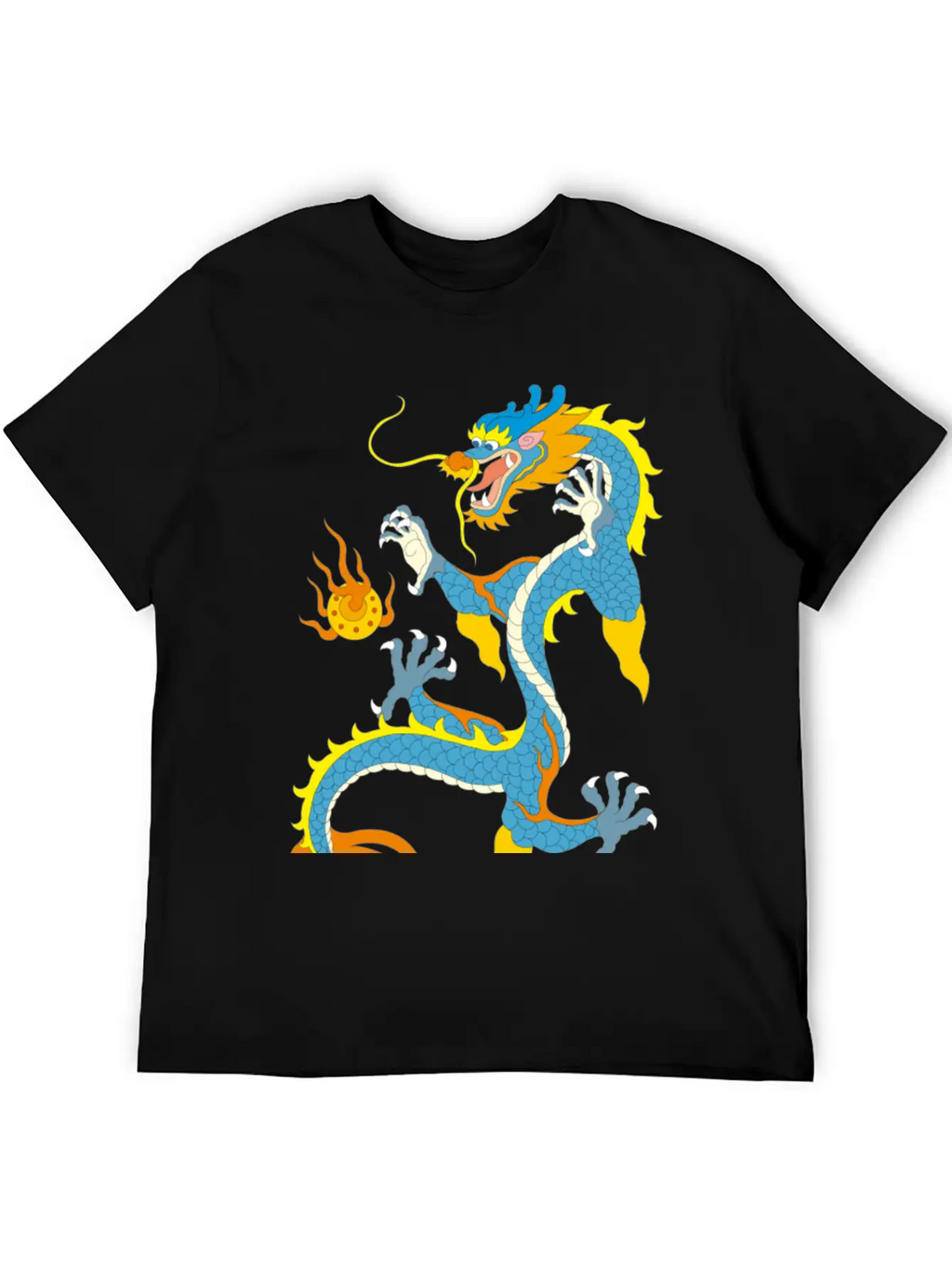 Chinese Classical Dragon Pattern Stylish Everyday T-Shirt – Unisex Basic Cotton Tee