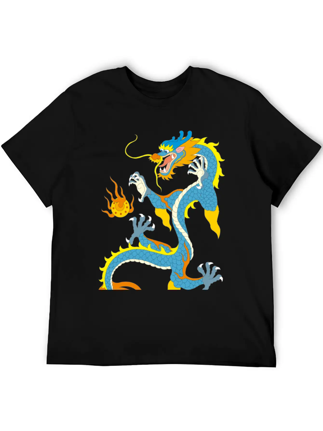 Chinese Classical Dragon Pattern Stylish Everyday T-Shirt – Unisex Basic Cotton Tee