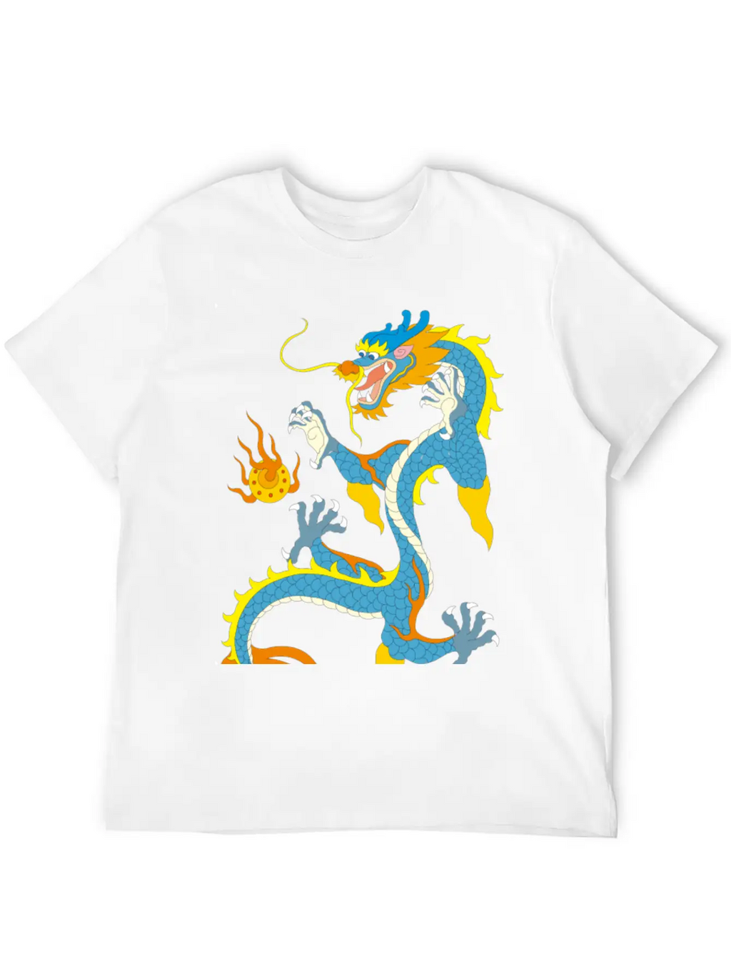 Chinese Classical Dragon Pattern Stylish Everyday T-Shirt – Unisex Basic Cotton Tee