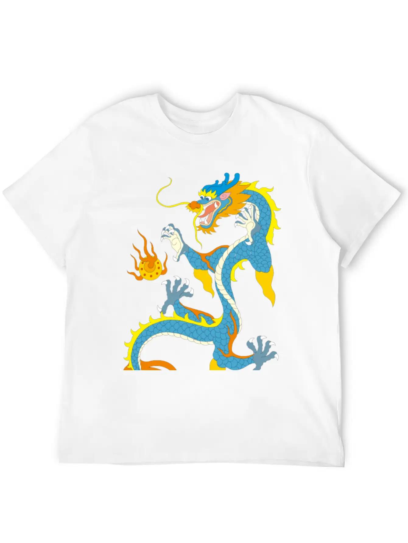 Chinese Classical Dragon Pattern Stylish Everyday T-Shirt – Unisex Basic Cotton Tee