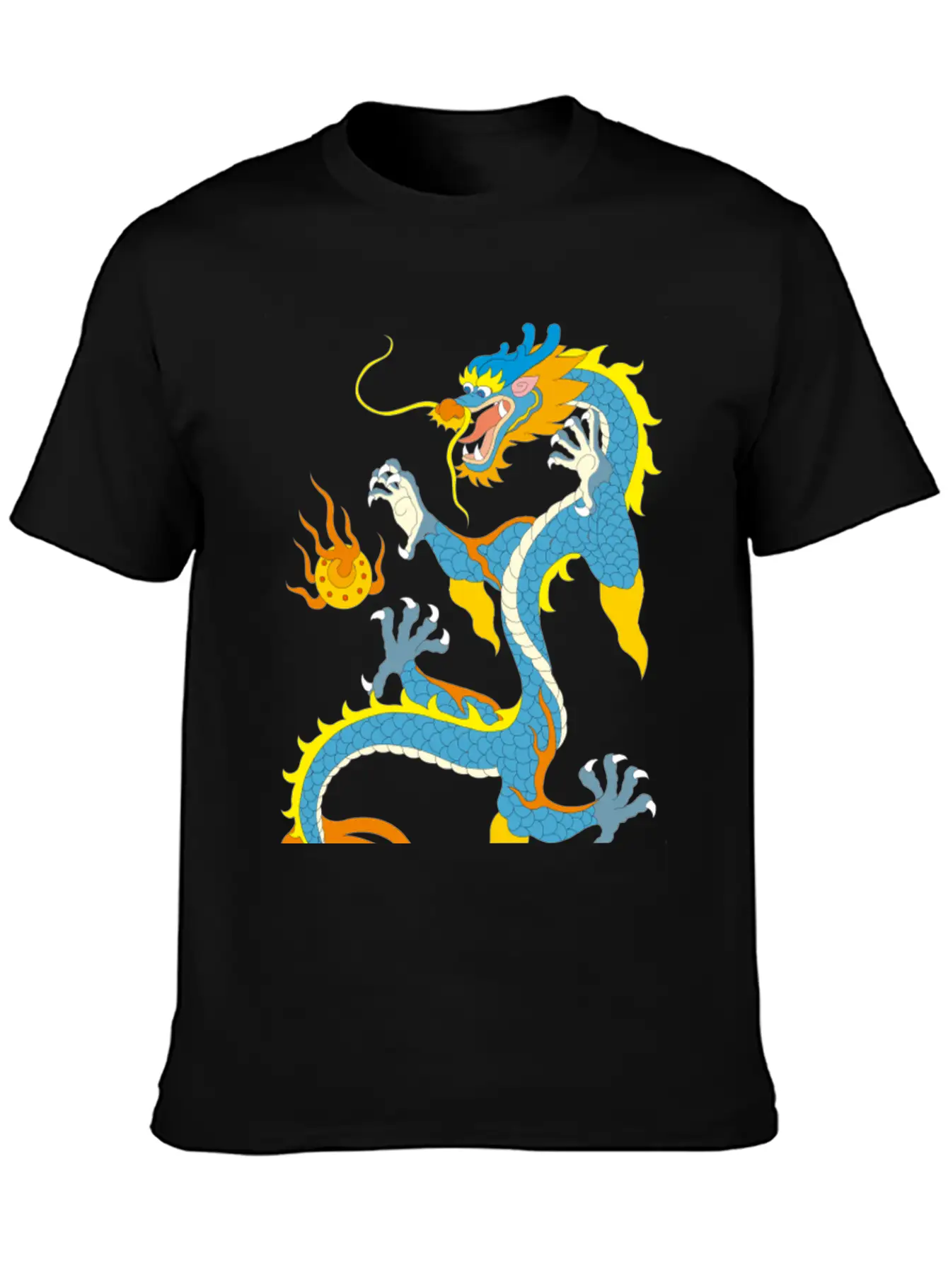 Chinese Classical Dragon Pattern Stylish Everyday T-Shirt – Unisex Basic Cotton Tee