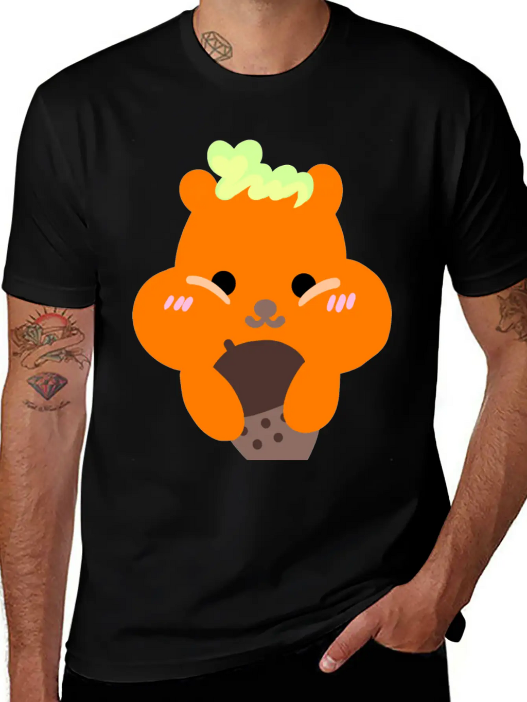 Chipmunk Loves Acorn, Yum Breathable Soft Cotton T-Shirt – Timeless Casual Look