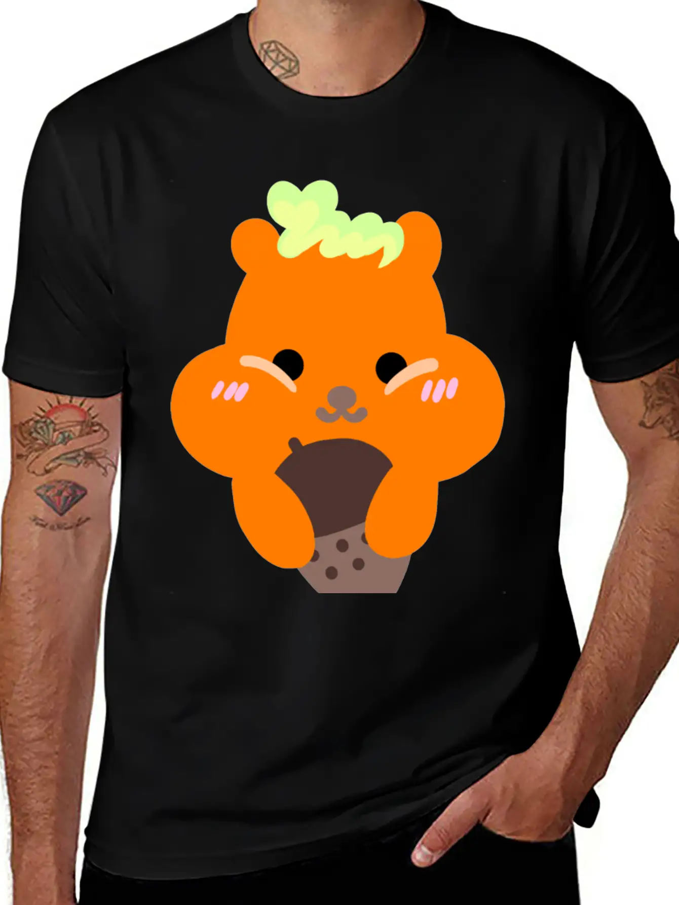 Chipmunk Loves Acorn, Yum Breathable Soft Cotton T-Shirt – Timeless Casual Look