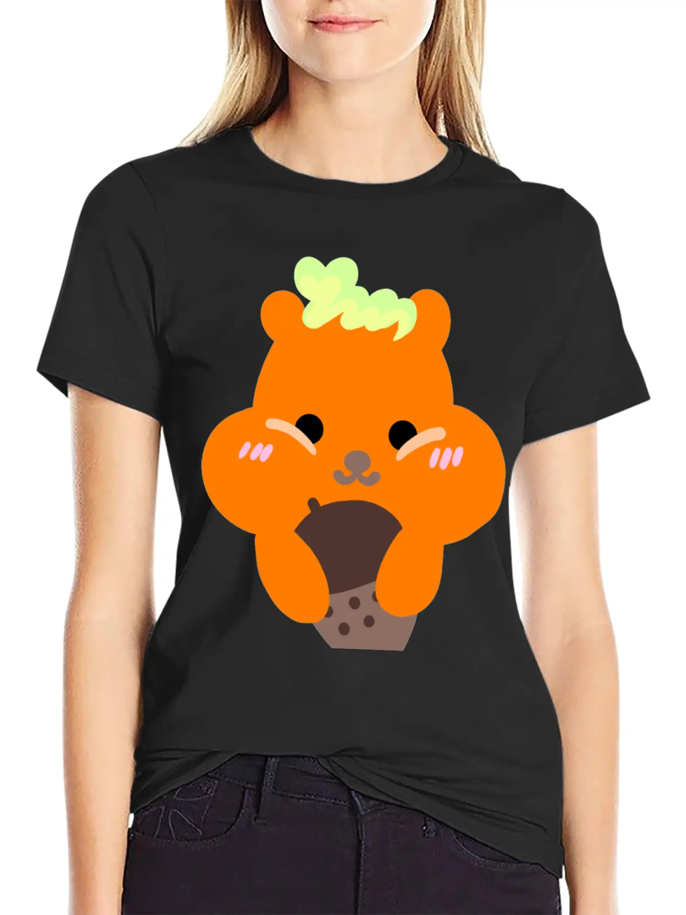 Chipmunk Loves Acorn, Yum Breathable Soft Cotton T-Shirt – Timeless Casual Look