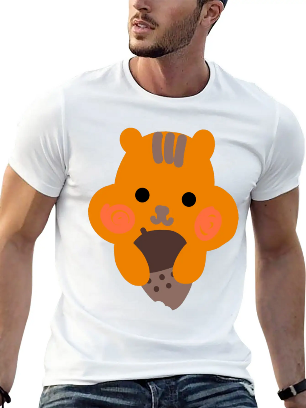 Chipmunk Loves Acorns Unisex Casual T-Shirt – Clean Design For Daily Comfort