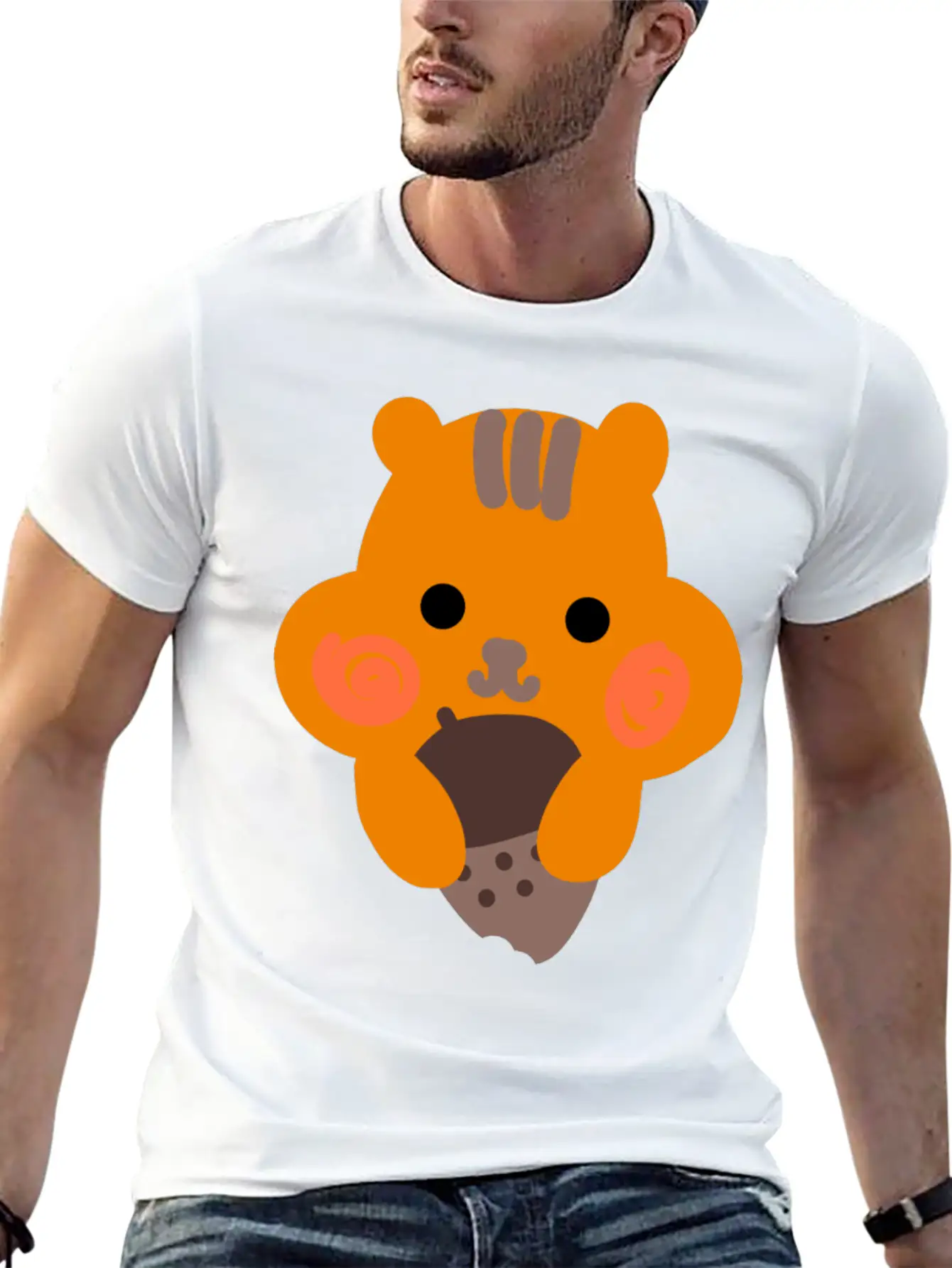 Chipmunk Loves Acorns Unisex Casual T-Shirt – Clean Design For Daily Comfort