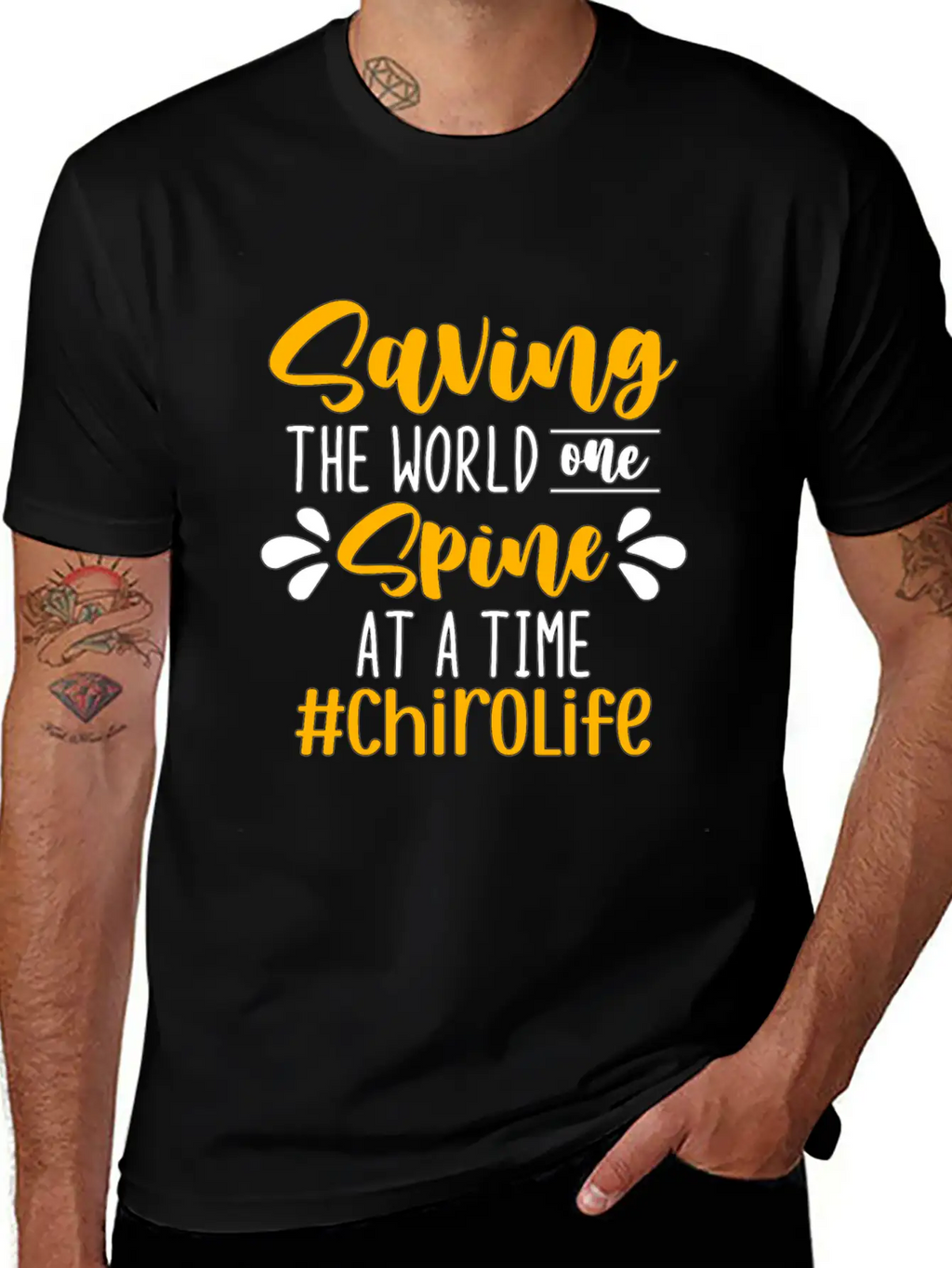 Chiropractic Saving The World Massage Chiropractor Classic Fit Graphic Tee For Daily Comfort – Unisex Cotton Shirt