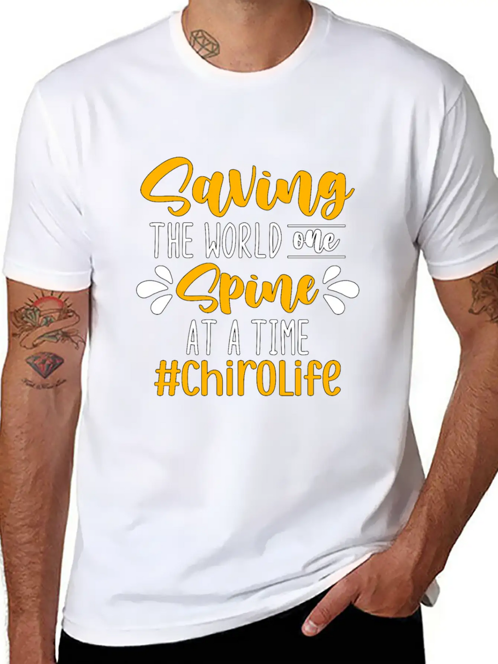 Chiropractic Saving The World Massage Chiropractor Classic Fit Graphic Tee For Daily Comfort – Unisex Cotton Shirt