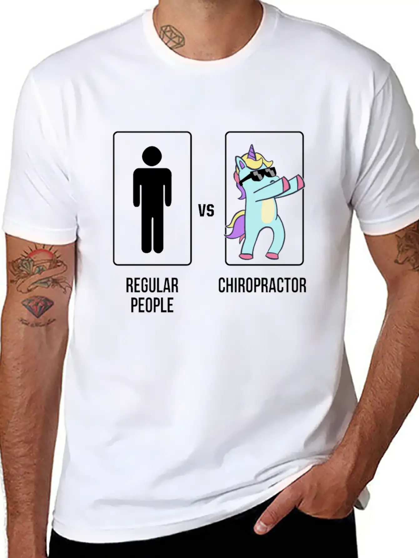 Chiropractic Spine Treatment Unicorn Spinal Stylish Everyday T-Shirt – Unisex Basic Cotton Tee