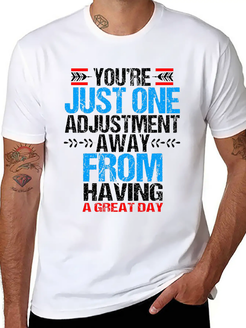 Chiropractic Youre Just One Adjustment Away Casual Graphic T-Shirt – Simple And Comfortable Daily Wear