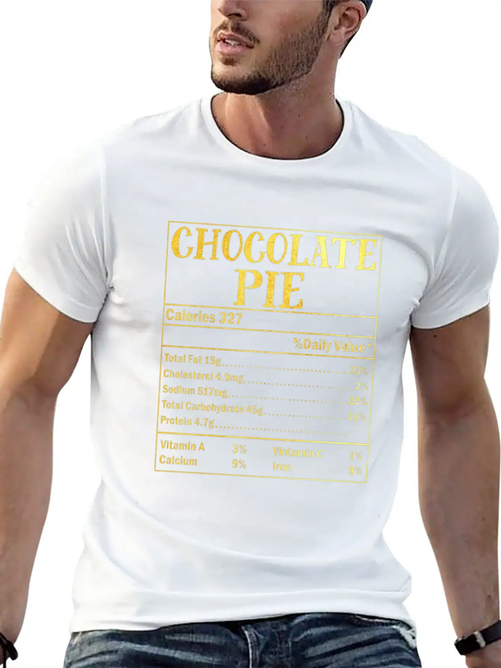 Chocolate Pie Nutrition Facts Family Thanksgiving Casual Graphic T-Shirt – Simple And Comfortable Daily Wear