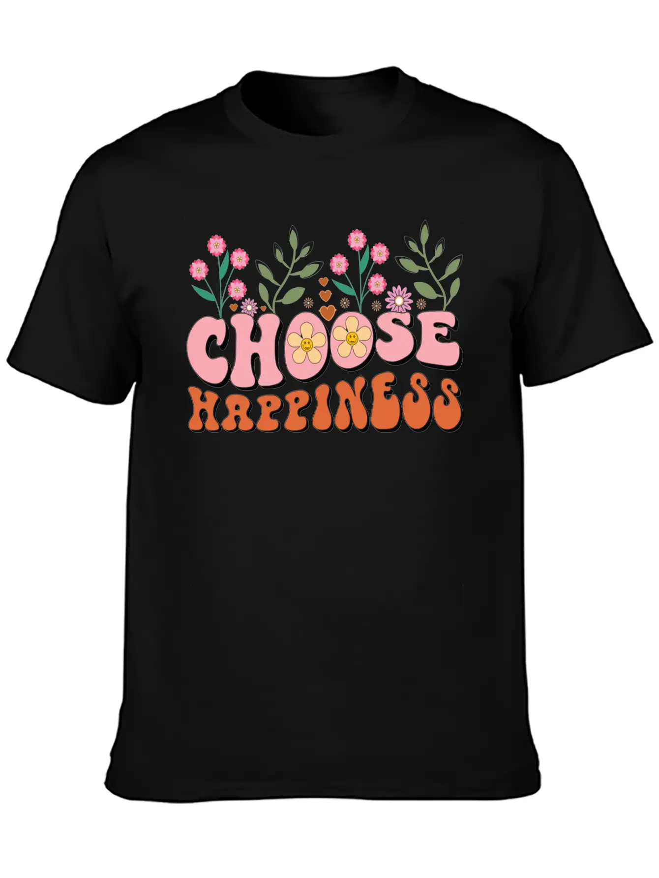 Choose Happiness Unisex Casual T-Shirt – Clean Design For Daily Comfort