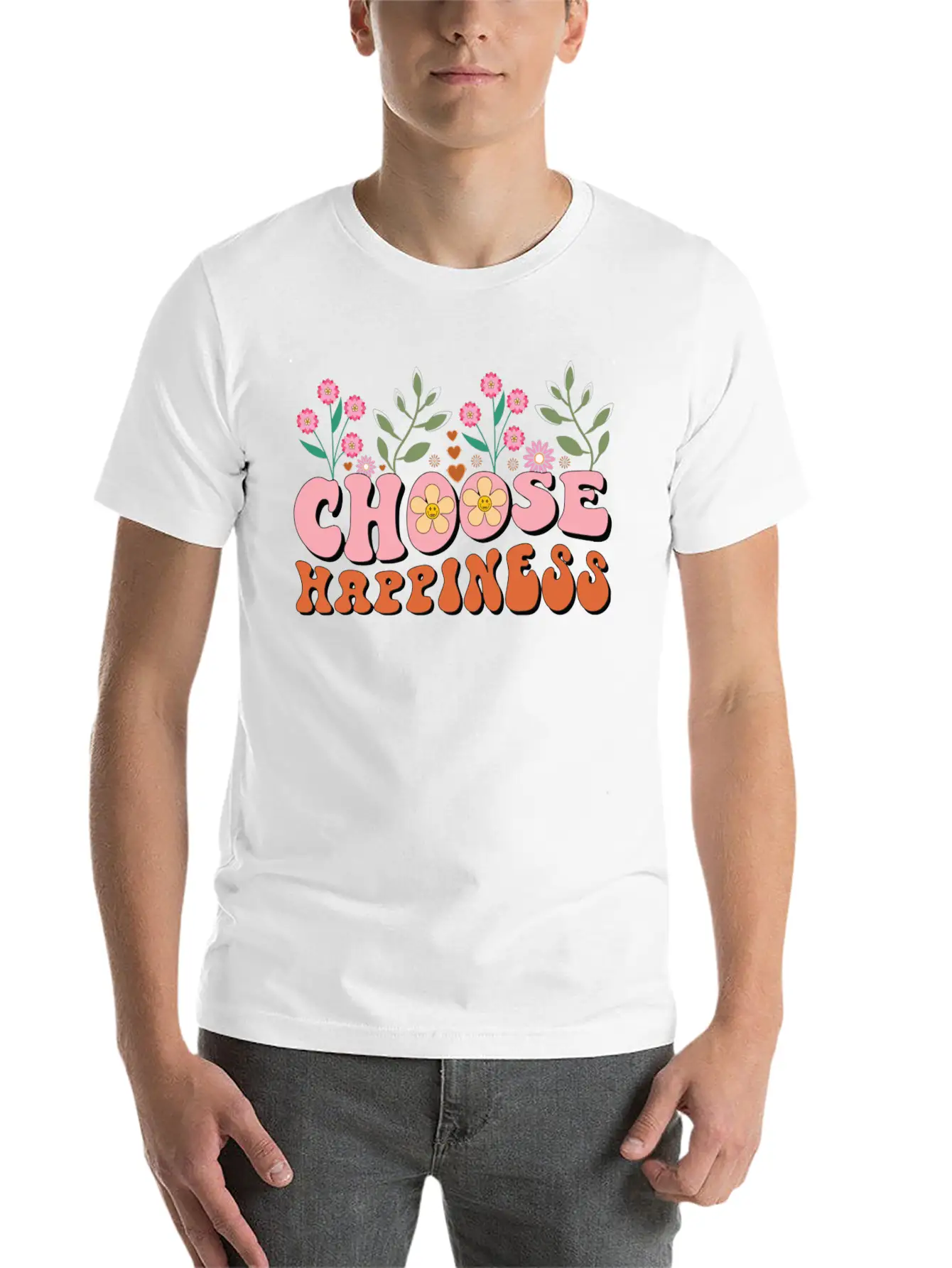 Choose Happiness Unisex Casual T-Shirt – Clean Design For Daily Comfort