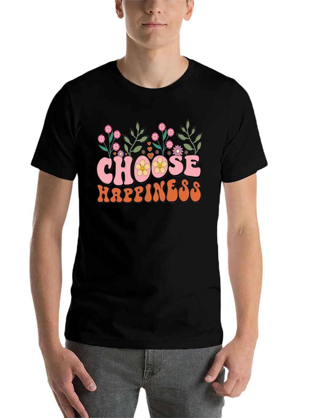 Choose Happiness Unisex Casual T-Shirt – Clean Design For Daily Comfort