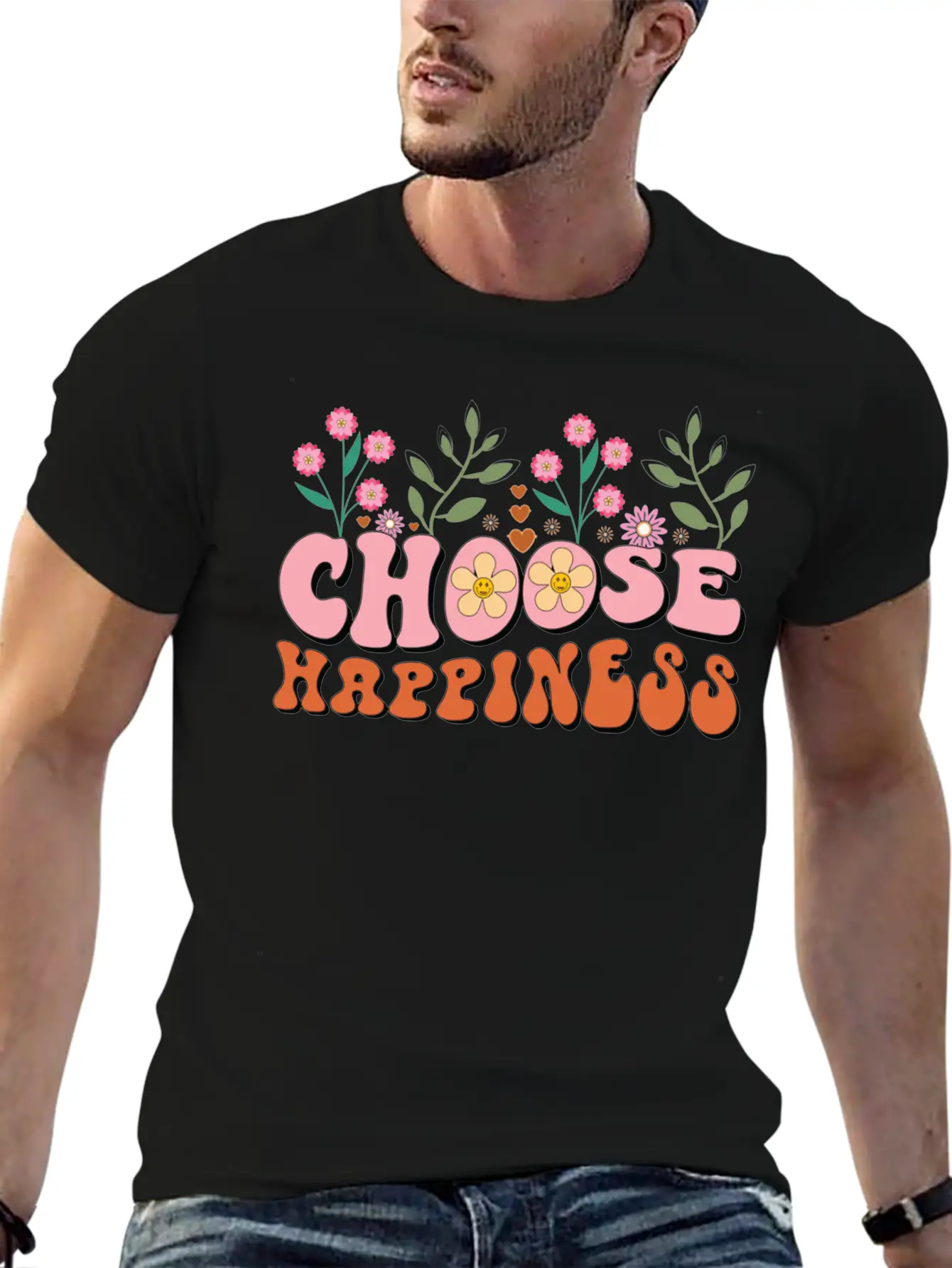 Choose Happiness Unisex Casual T-Shirt – Clean Design For Daily Comfort