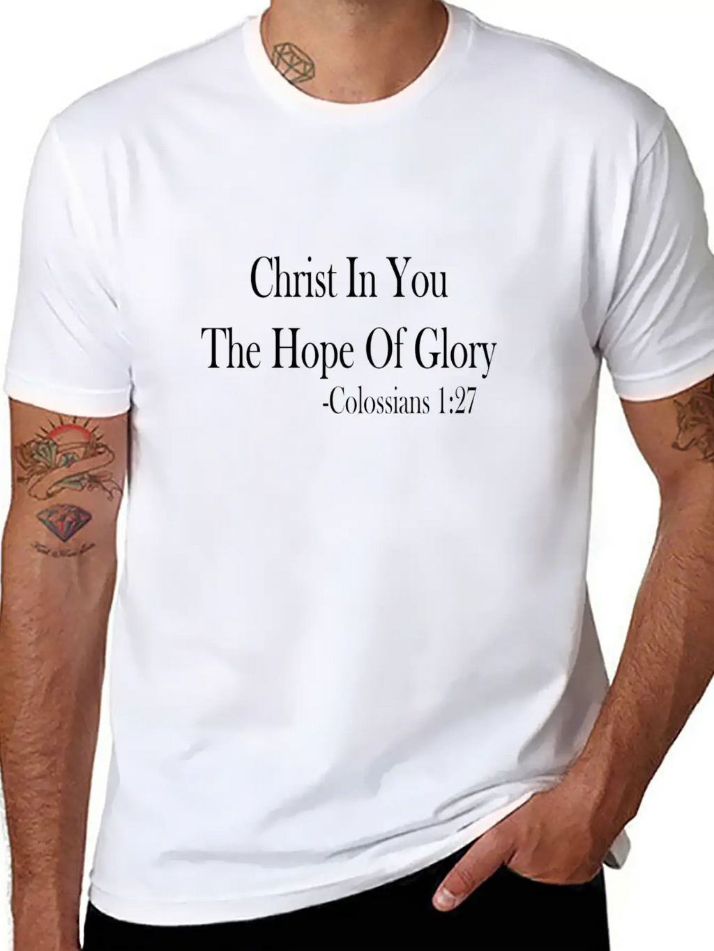 Christ In You Colossians 1:27 Bible Verse - WHText Classic Fit Graphic Tee For Daily Comfort – Unisex Cotton Shirt