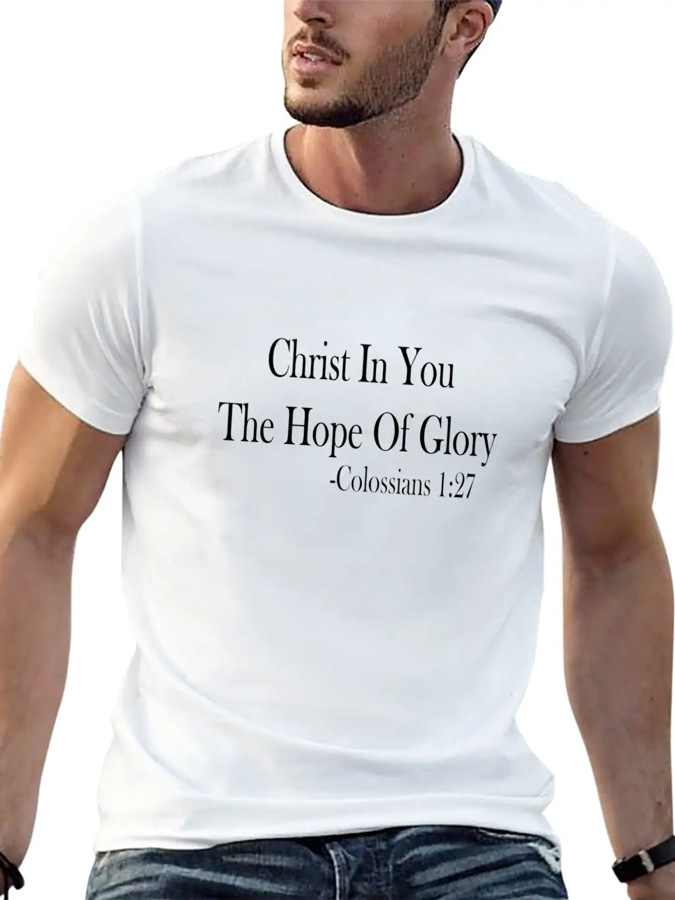 Christ In You Colossians 1:27 Bible Verse - WHText Classic Fit Graphic Tee For Daily Comfort – Unisex Cotton Shirt