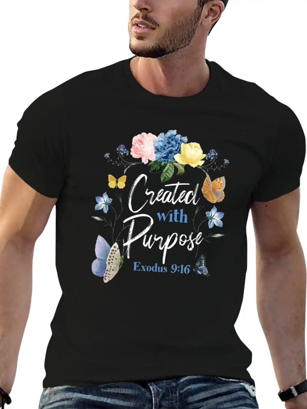 Christian Bible Verse Butterfly Unisex Casual T-Shirt – Clean Design For Daily Comfort