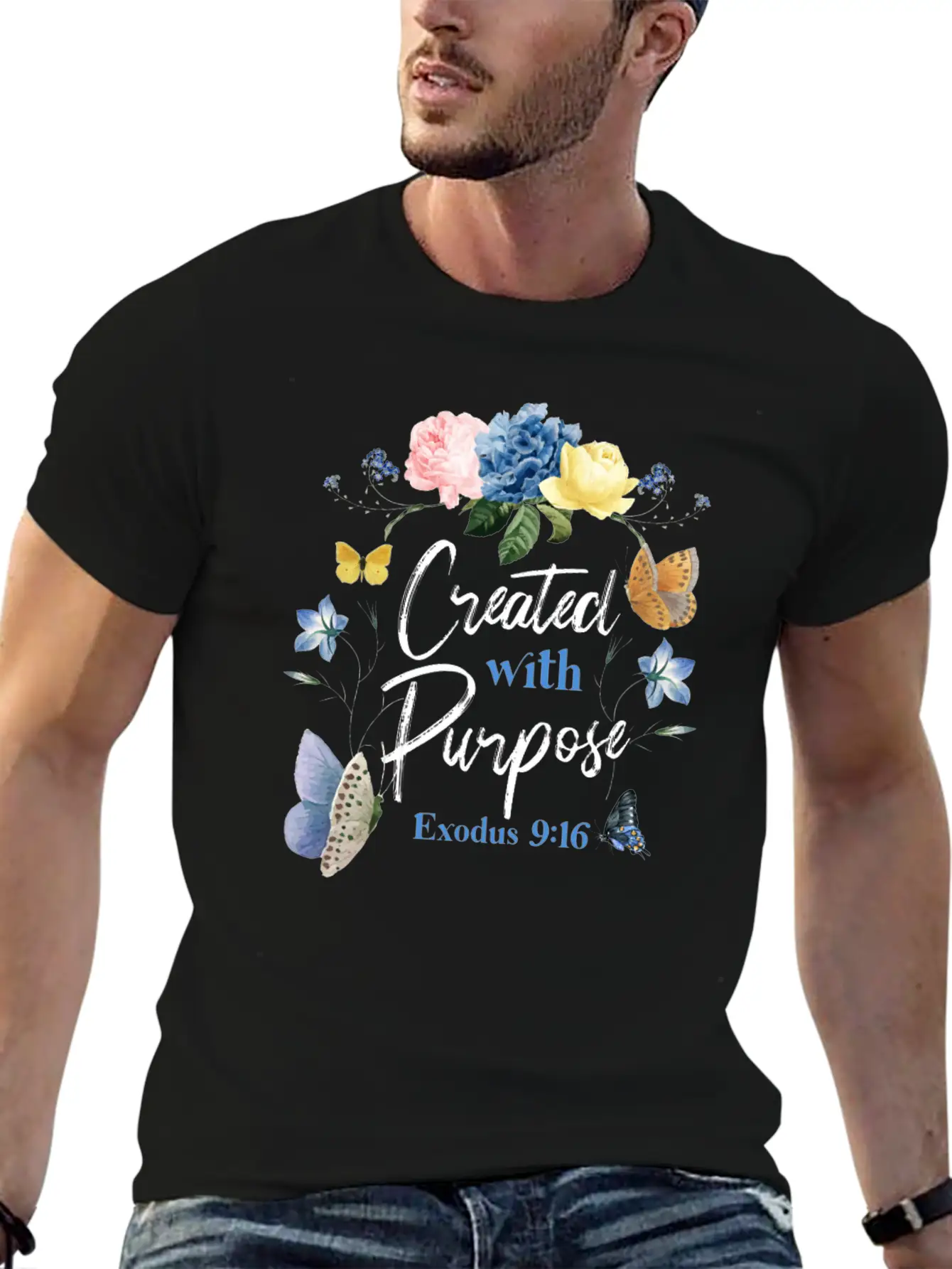 Christian Bible Verse Butterfly Unisex Casual T-Shirt – Clean Design For Daily Comfort