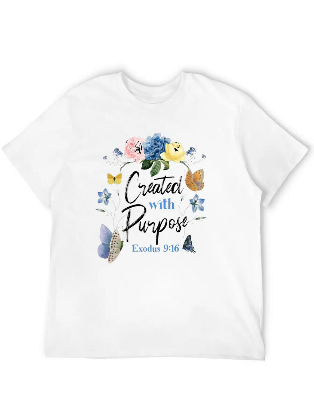 Christian Bible Verse Butterfly Unisex Casual T-Shirt – Clean Design For Daily Comfort