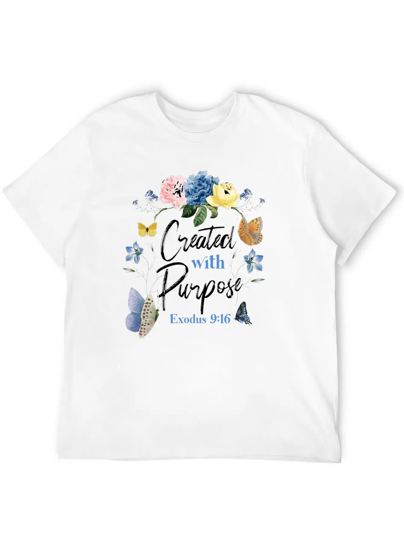 Christian Bible Verse Butterfly Unisex Casual T-Shirt – Clean Design For Daily Comfort