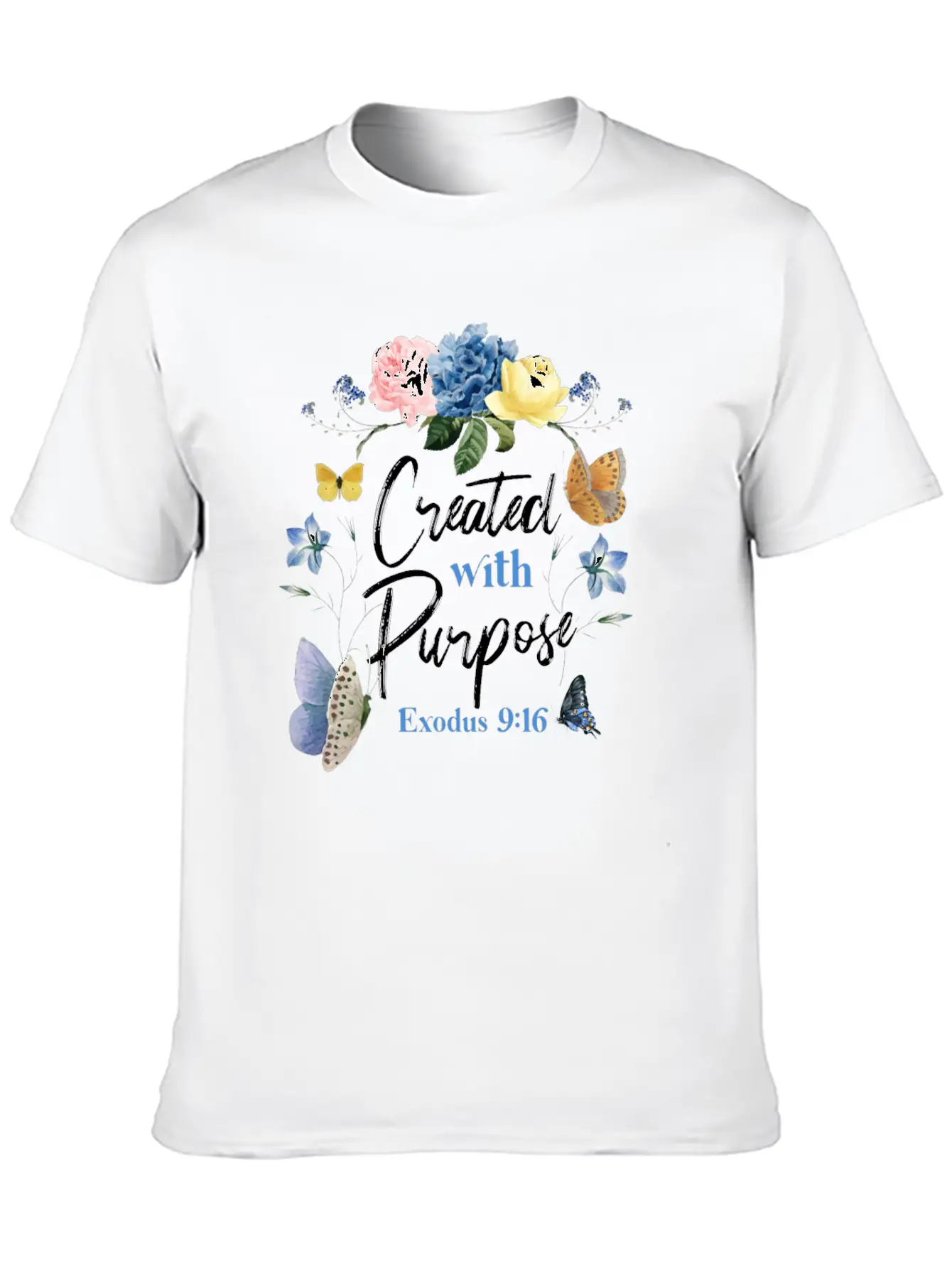 Christian Bible Verse Butterfly Unisex Casual T-Shirt – Clean Design For Daily Comfort