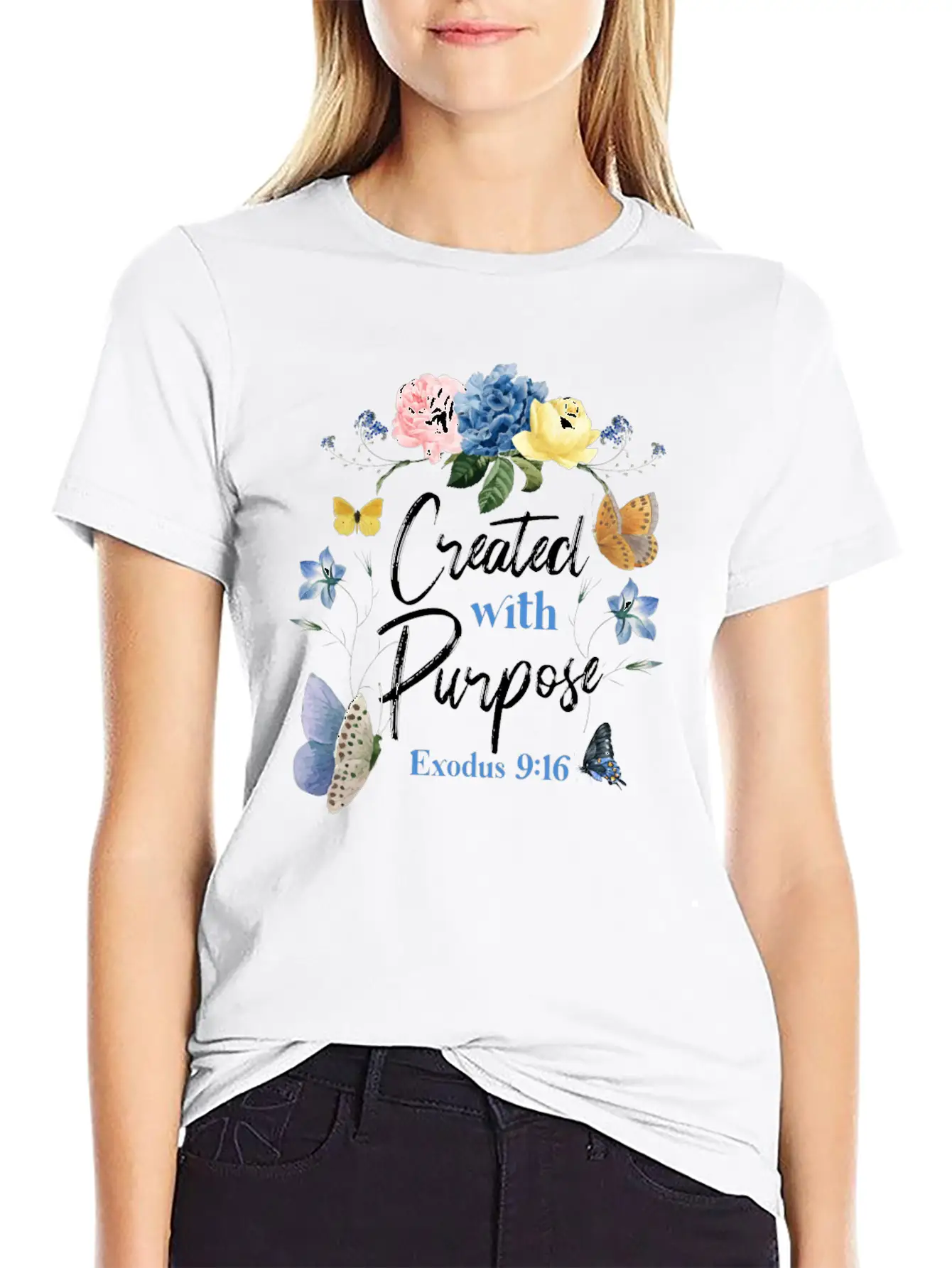 Christian Bible Verse Butterfly Unisex Casual T-Shirt – Clean Design For Daily Comfort