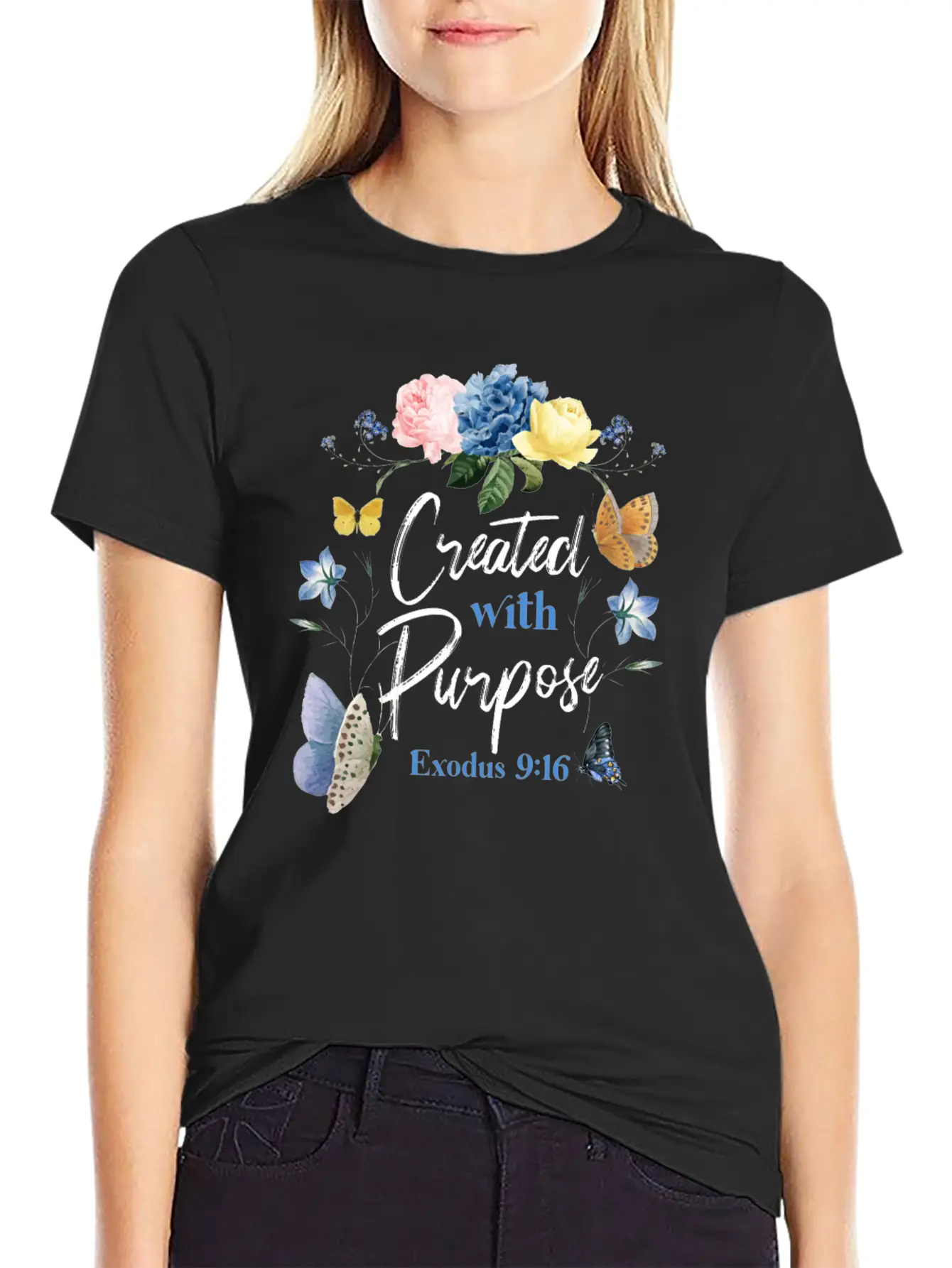 Christian Bible Verse Butterfly Unisex Casual T-Shirt – Clean Design For Daily Comfort