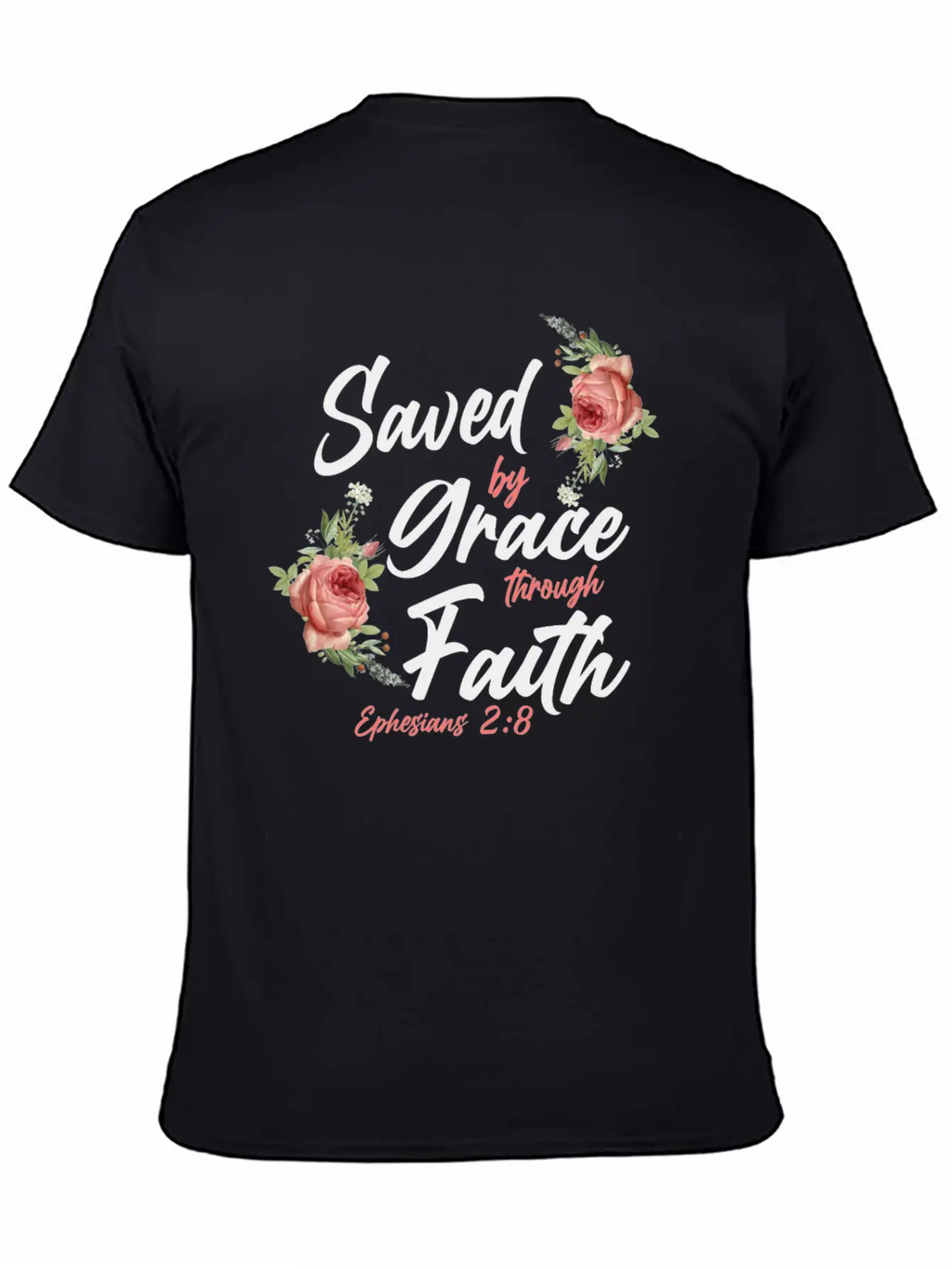 Christian Bible Verse Quote Rose Breathable Soft Cotton T-Shirt – Timeless Casual Look