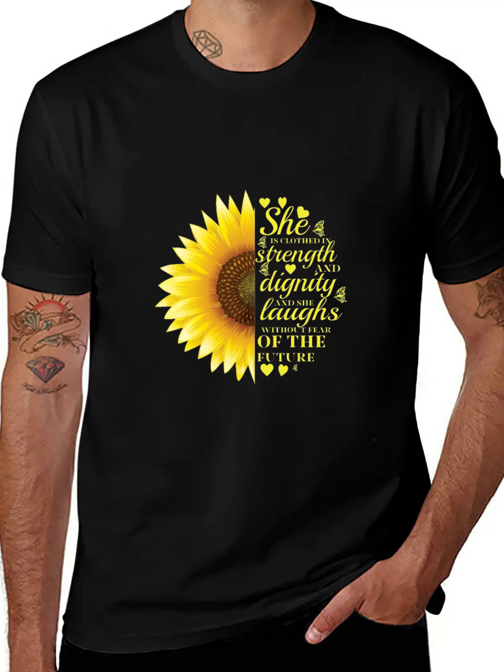 Christian Bible Verse Sunflower Scripture Unisex Casual T-Shirt – Clean Design For Daily Comfort