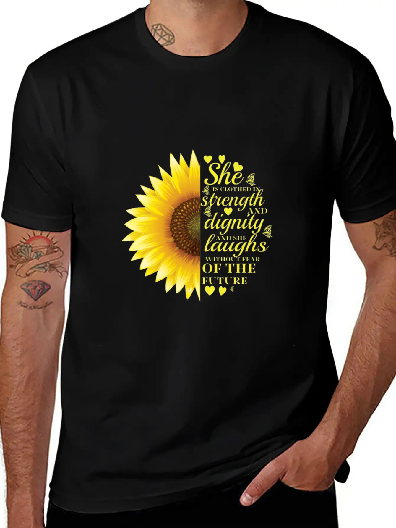 Christian Bible Verse Sunflower Scripture Unisex Casual T-Shirt – Clean Design For Daily Comfort