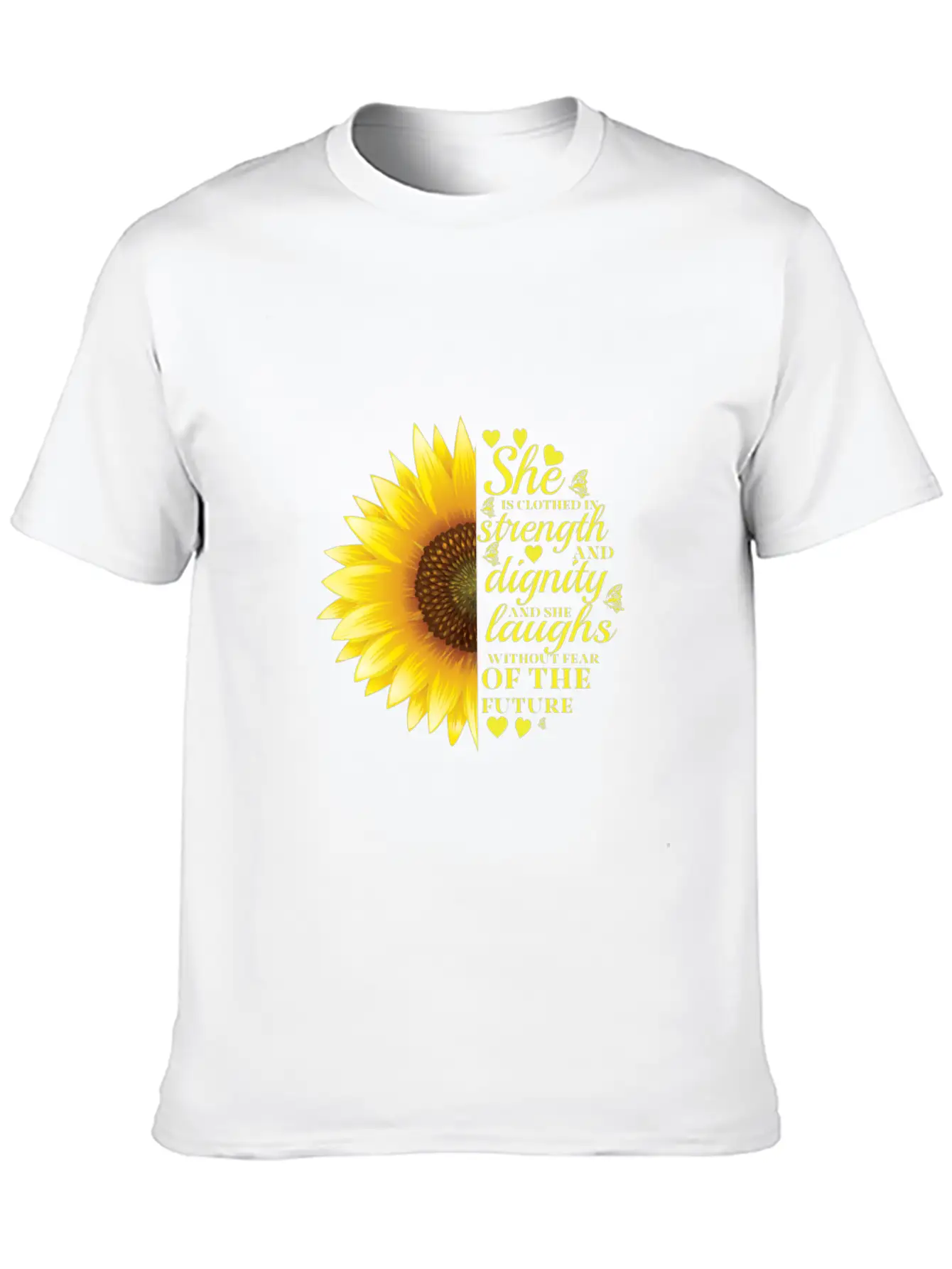Christian Bible Verse Sunflower Scripture Unisex Casual T-Shirt – Clean Design For Daily Comfort
