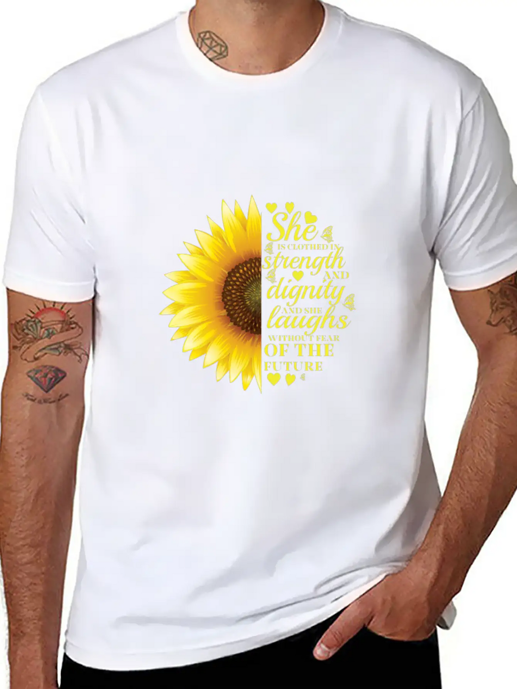 Christian Bible Verse Sunflower Scripture Unisex Casual T-Shirt – Clean Design For Daily Comfort