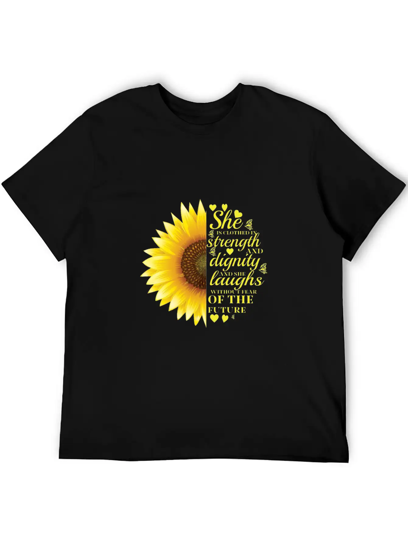 Christian Bible Verse Sunflower Scripture Unisex Casual T-Shirt – Clean Design For Daily Comfort