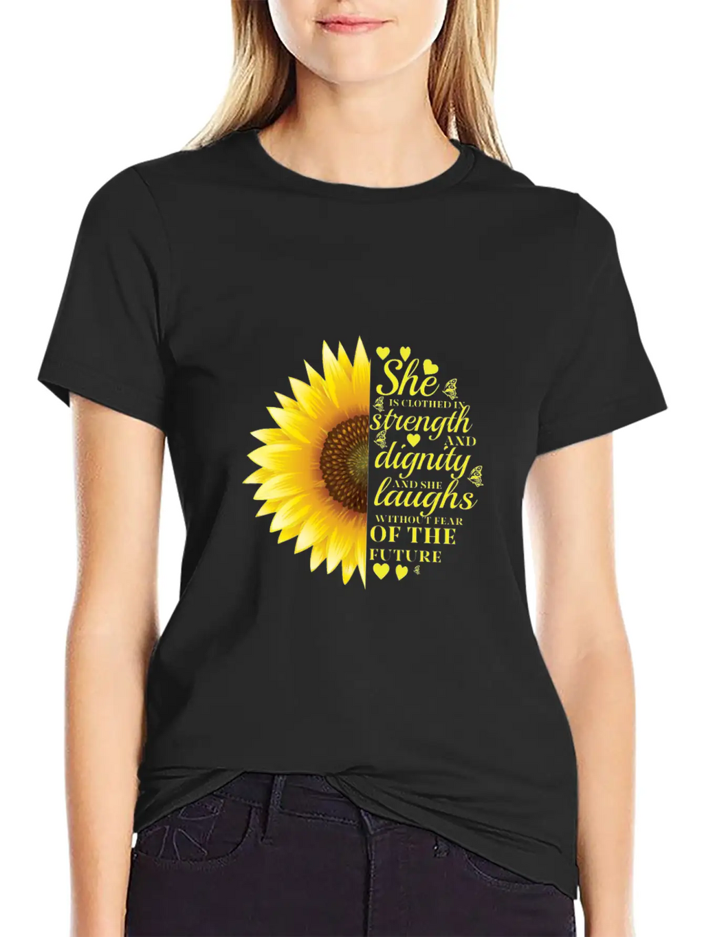 Christian Bible Verse Sunflower Scripture Unisex Casual T-Shirt – Clean Design For Daily Comfort