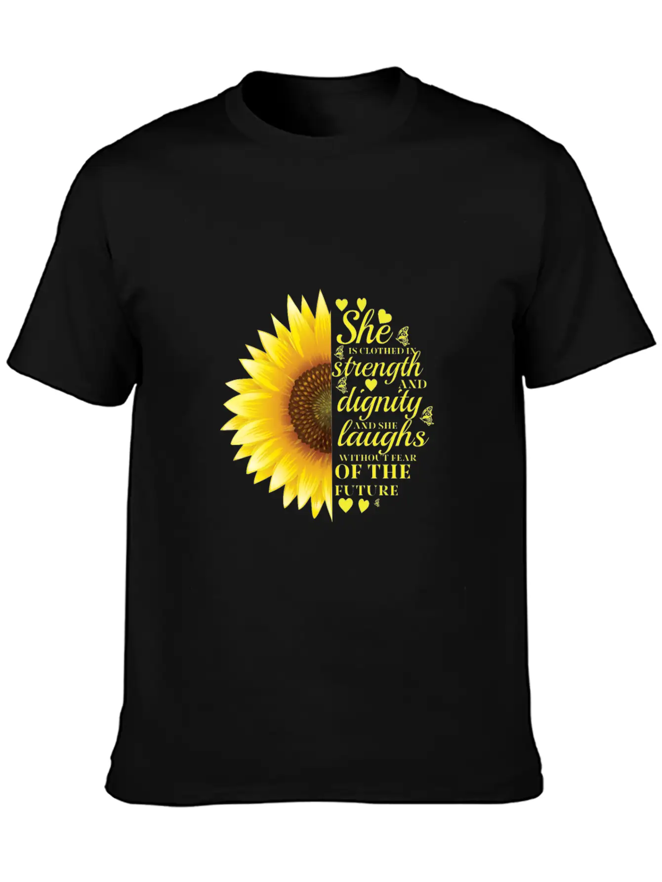 Christian Bible Verse Sunflower Scripture Unisex Casual T-Shirt – Clean Design For Daily Comfort