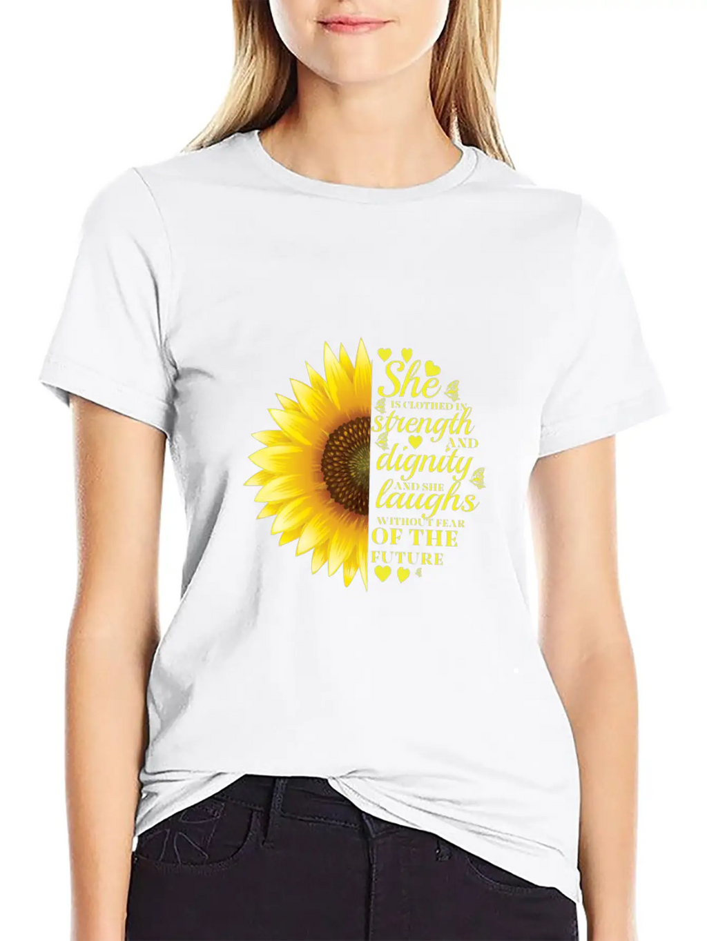 Christian Bible Verse Sunflower Scripture Unisex Casual T-Shirt – Clean Design For Daily Comfort