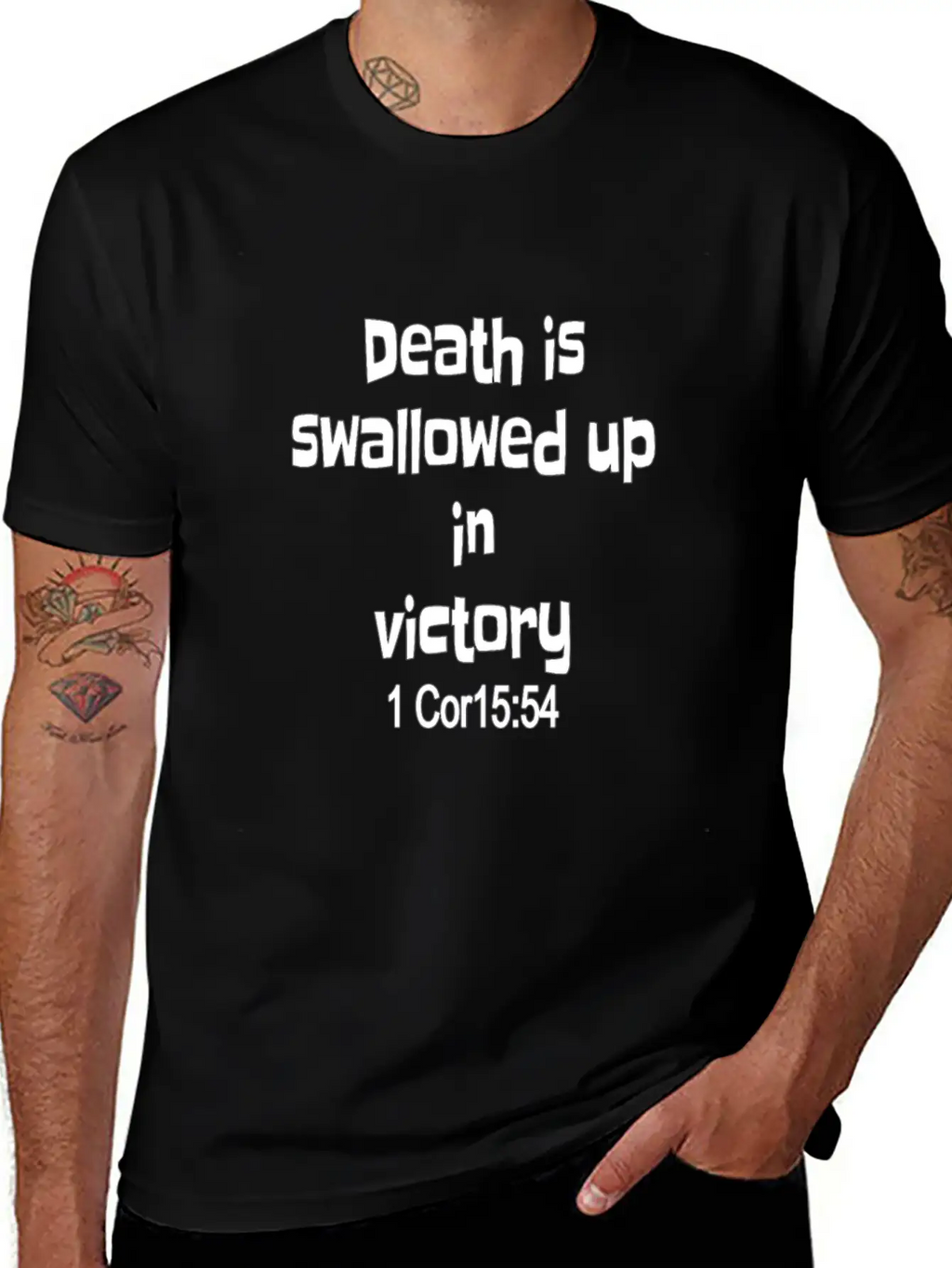 Christian Design Death Is Swallowed Up In Victory Breathable Soft Cotton T-Shirt – Timeless Casual Look